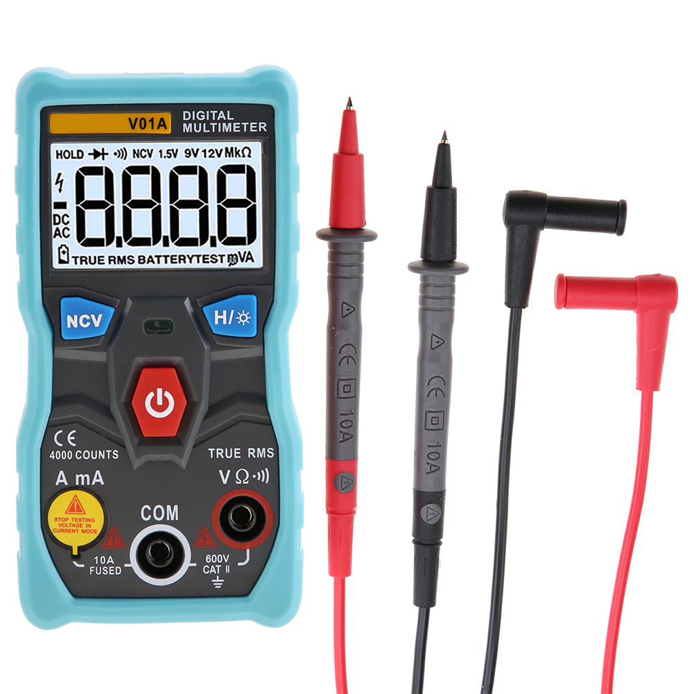 Aneng V01a Digitales Multimeter Mit Automatischer Bereichswahl Und True-rms-messung, Ac/dc-strom-, Spannungs- Und Ohm-tester, Blau