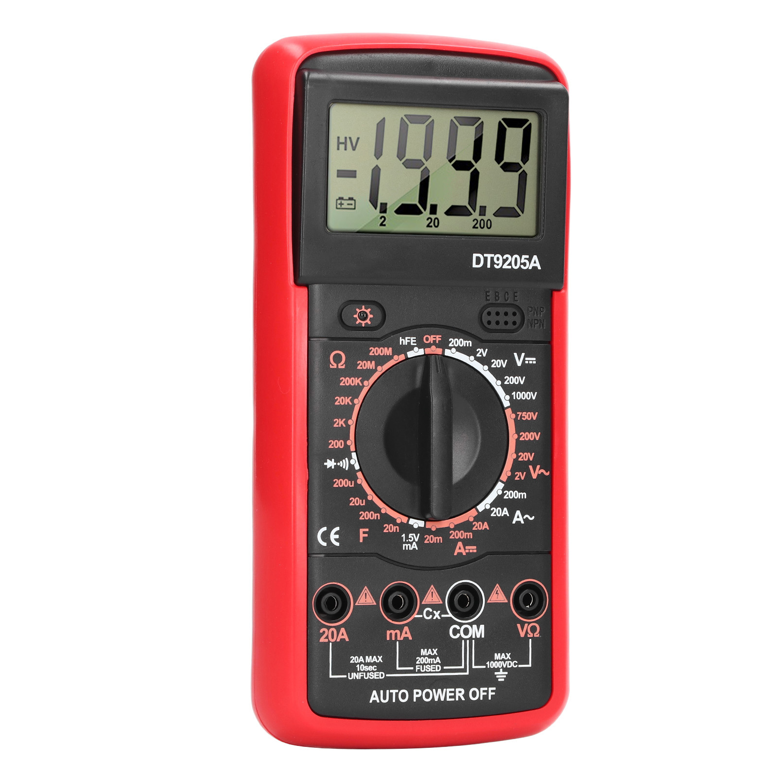 Intelligentes Digitalmultimeter Mit Lcd-anzeige, Multifunktionaler Stromkreistester Für Den Haushalt, Rot