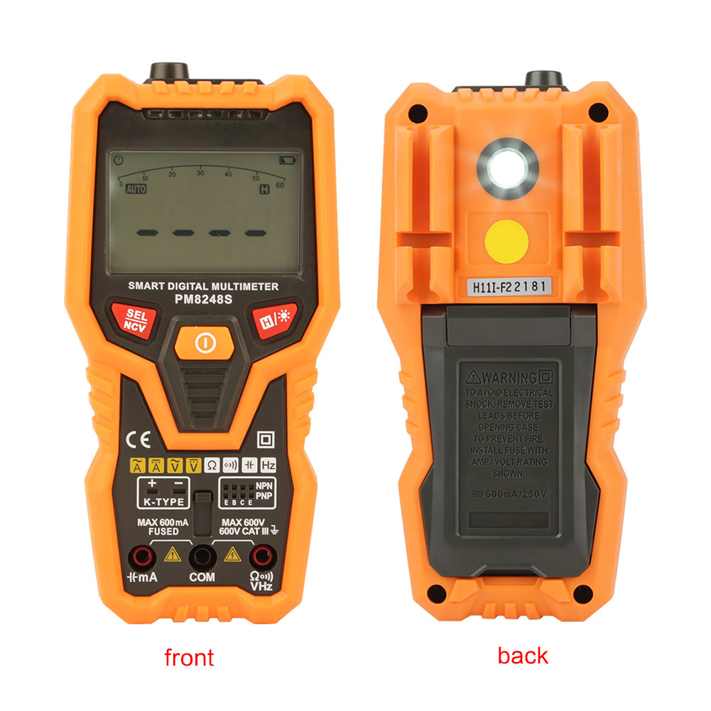 Peakmeter Pm8248s Tragbares, Selbstkalibrierendes Digitalmultimeter Mit Berührungsloser Spannungserkennung, Widerstands- Und Temperaturmessung