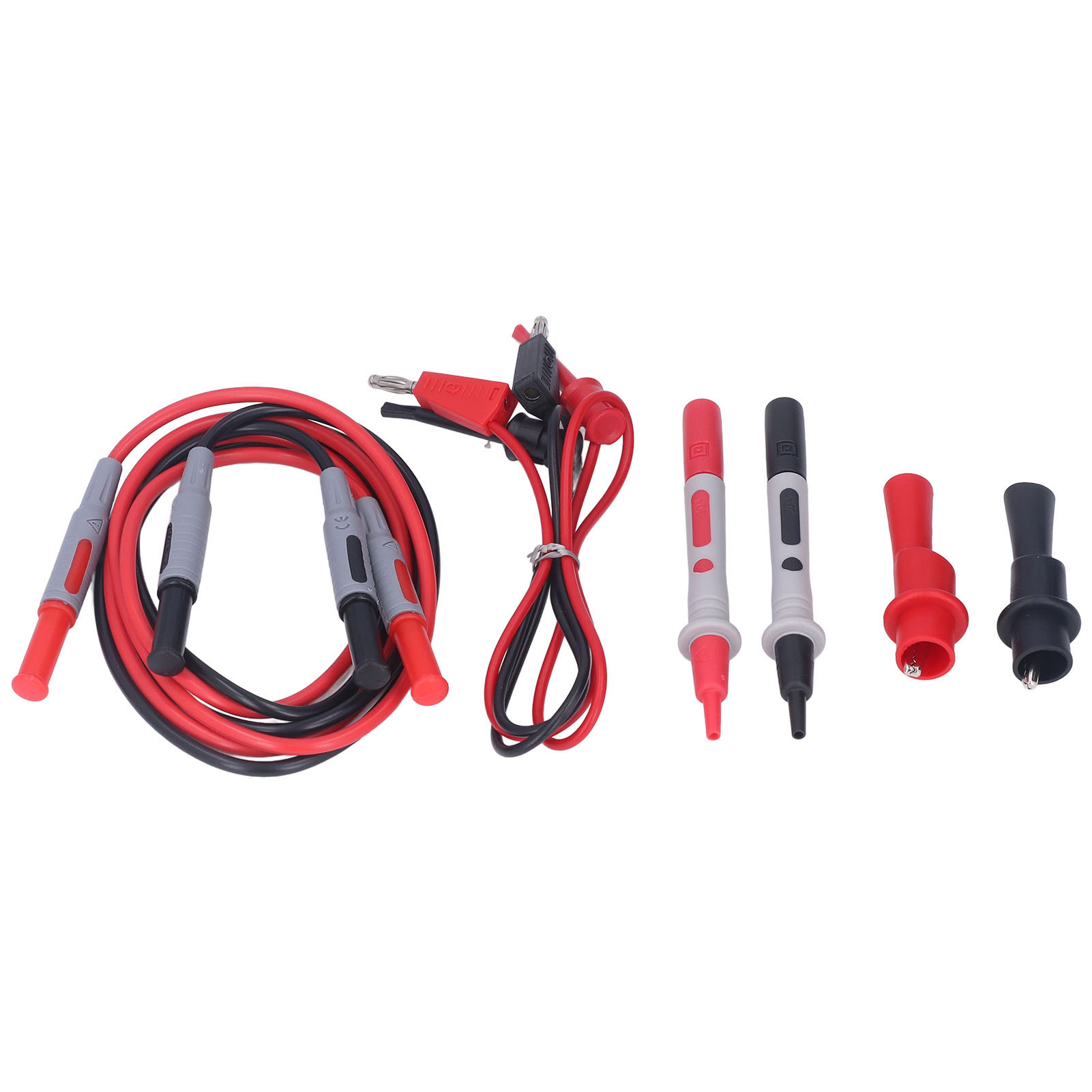 Multimeter-testset Mit Messleitungen, Krokodilklemmen, Messspitzen Und Messhaken (komplettset)