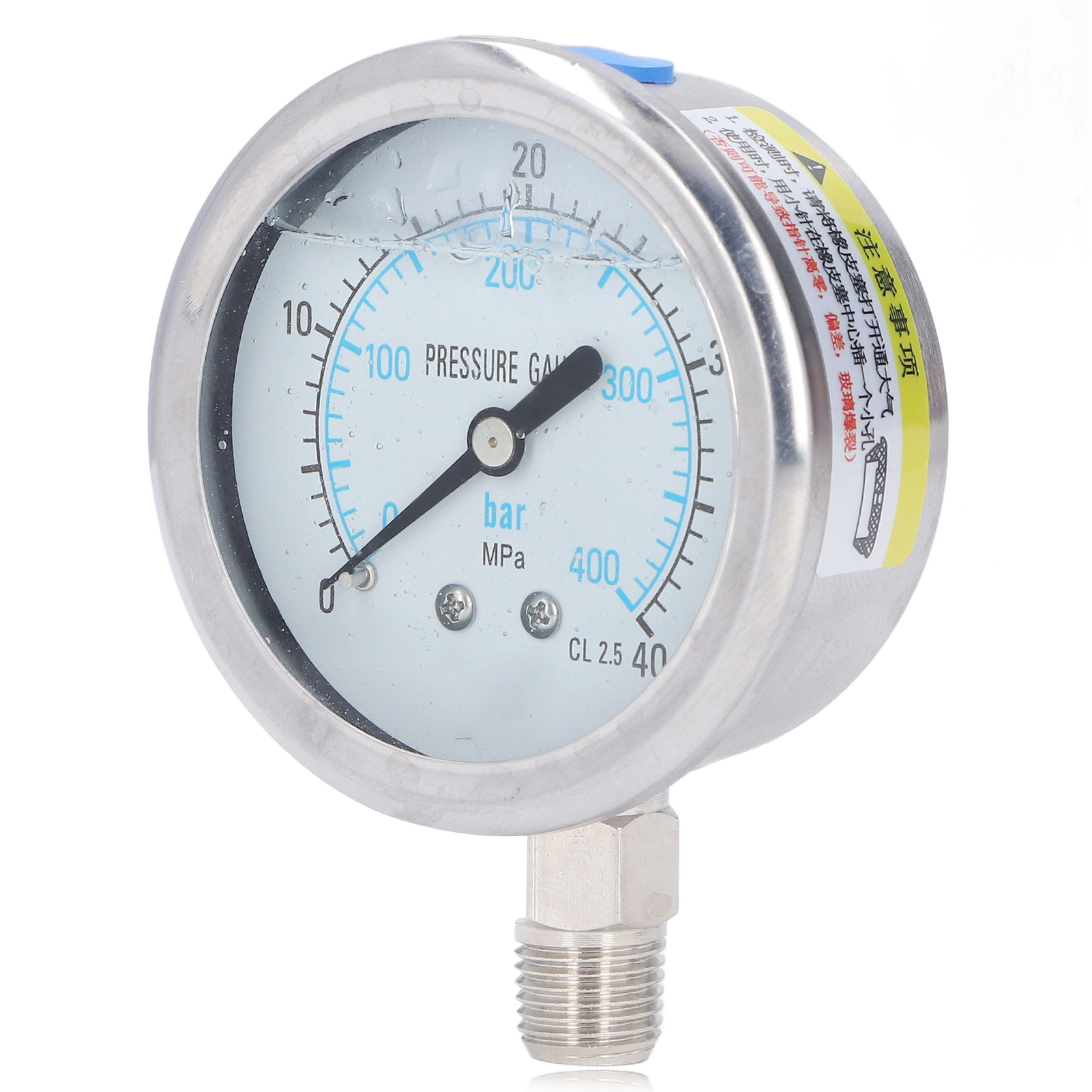 Vakuummeter, Transparentes Zifferblatt, Edelstahlgehäuse, Für Industrie Und Haushalt, 1/4 Zoll Npt, 0–40 Mpa