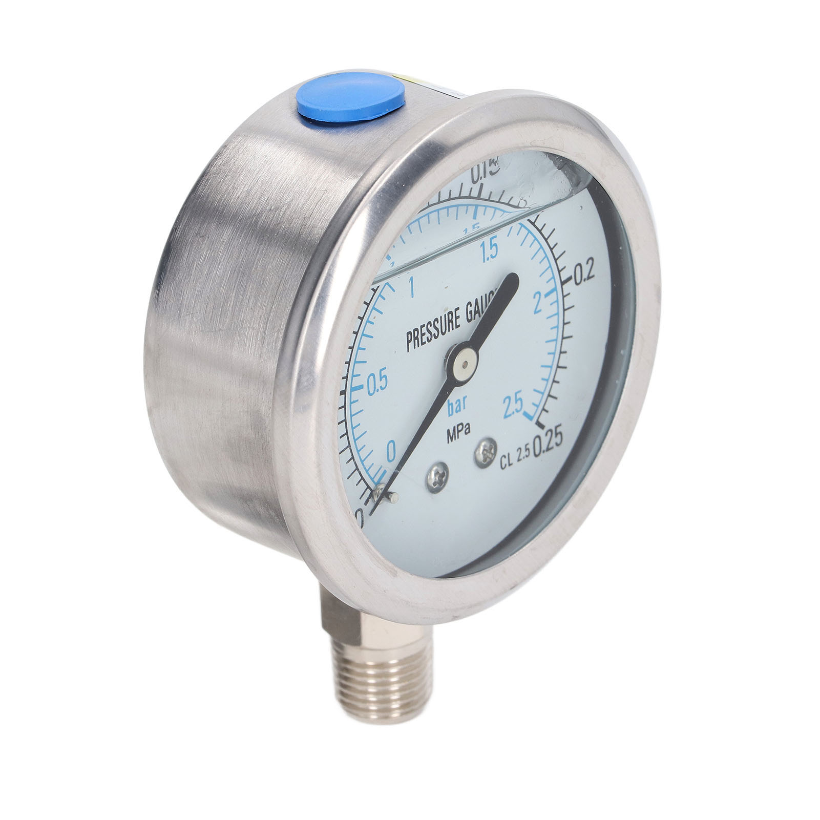 Stoßfestes Radial-vakuummanometer Mit Edelstahlgehäuse, Für Industrie Und Haushalt, 1/4 Npt, 00,25 Mpa