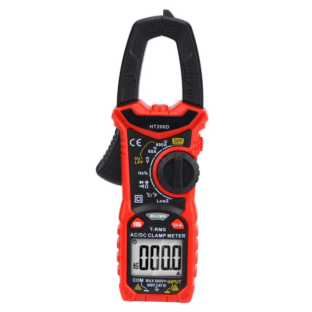 Ht206 Ac/dc Digitales Zangenmessgerät, Misst Wechselspannung Und -strom, Widerstand (ht206d)