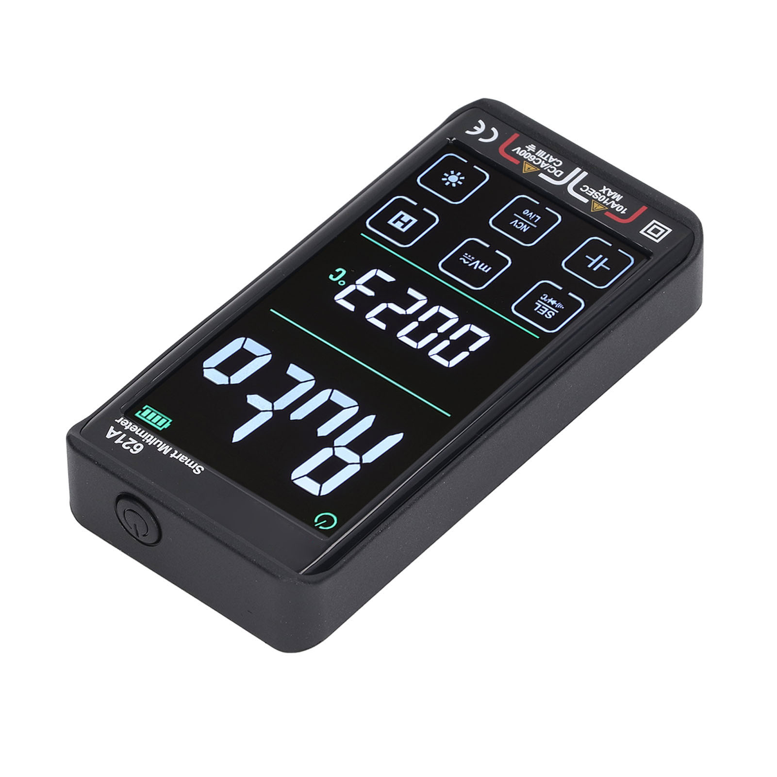 Intelligentes Digitales Multimeter Mit Wiederaufladbarem Touchscreen, Großem Display, Hoher Präzision, Automatischem Feuerfesten Prüfgerät, Schwarz
