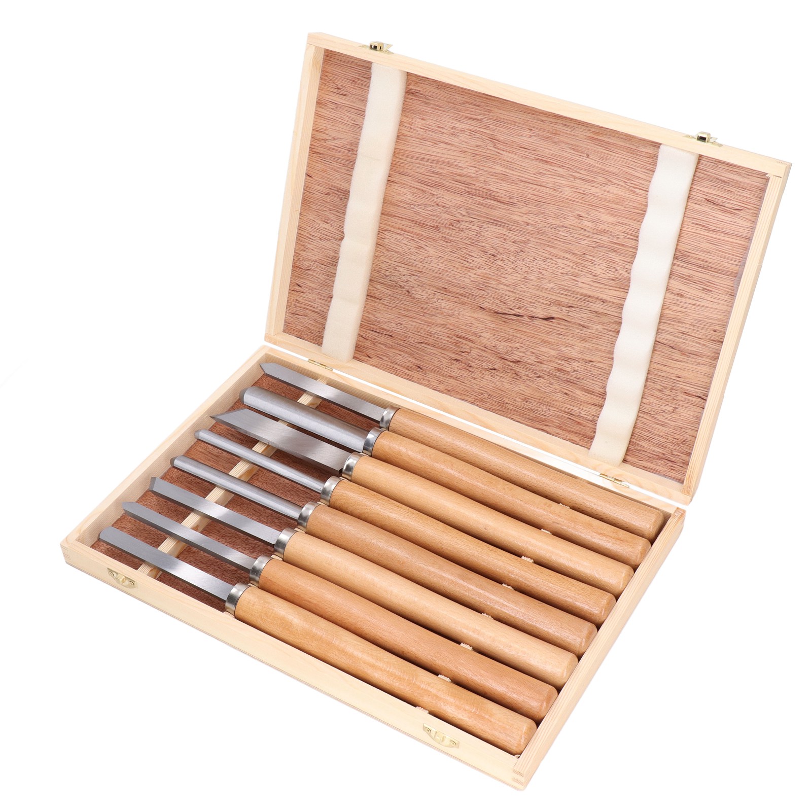 Set Mit 8 Drechselwerkzeugen, Köpfe Aus Manganstahl 65, Buchenholzgriffe, Holzmeißel-set Mit Aufbewahrungsbox