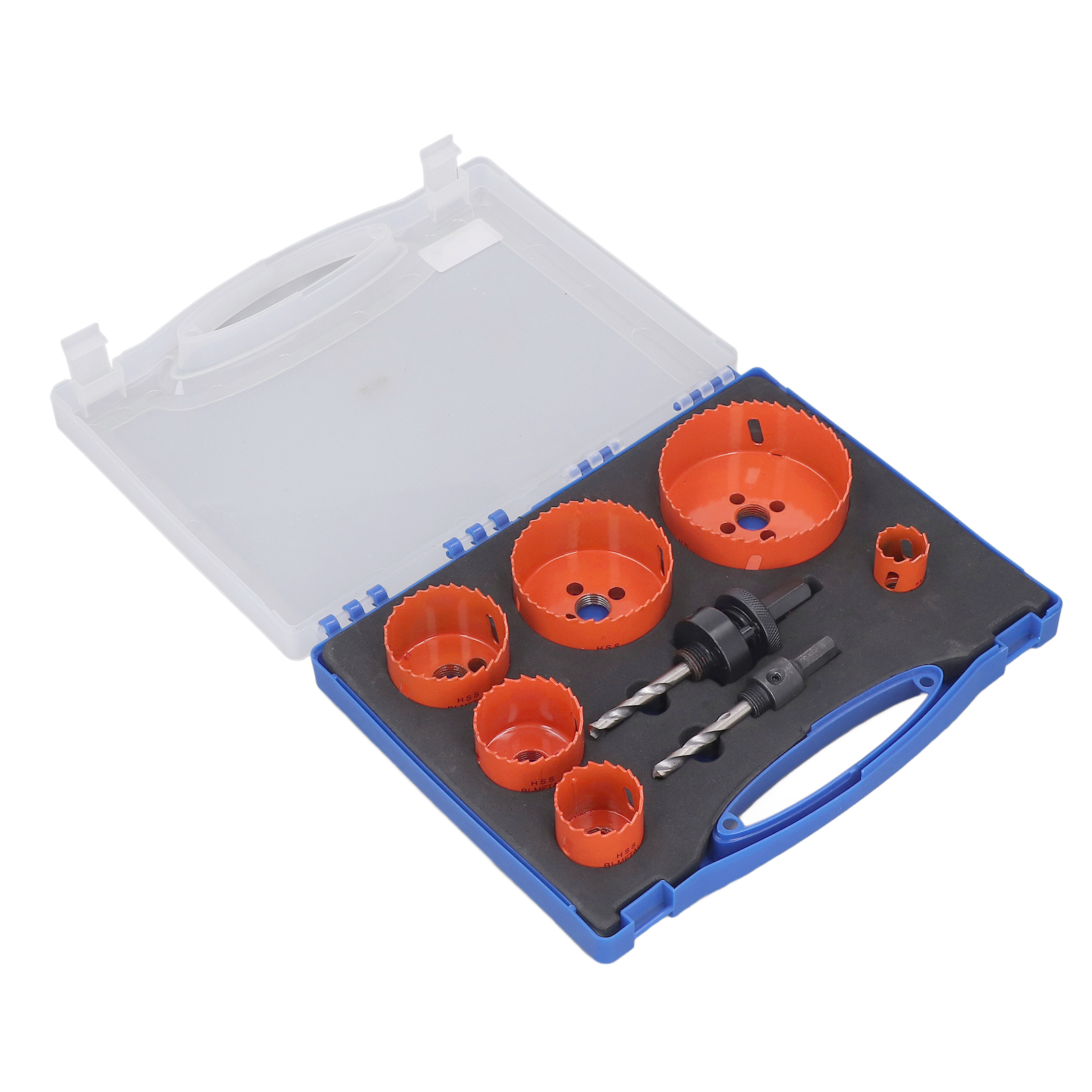 8-teiliges Hss-lochsägen-set In Orange, Geringer Bohrwiderstand, Schneidwerkzeuge Mit Aufbewahrungsbox Aus Kunststoff