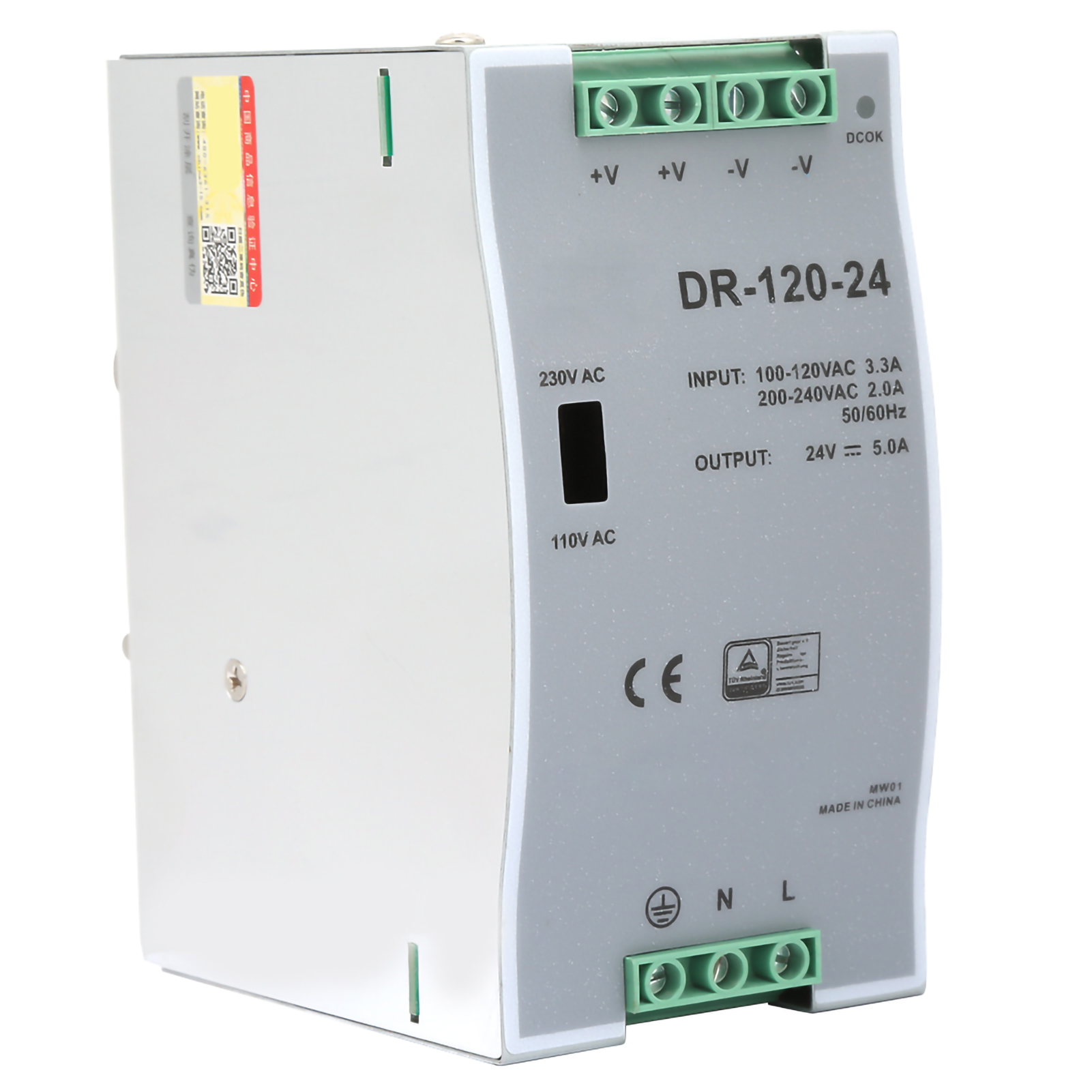 100–240 V Ac/dc Pwm-schaltnetzteil, 24 V 5 A 120 W, Universal-industrietransformator