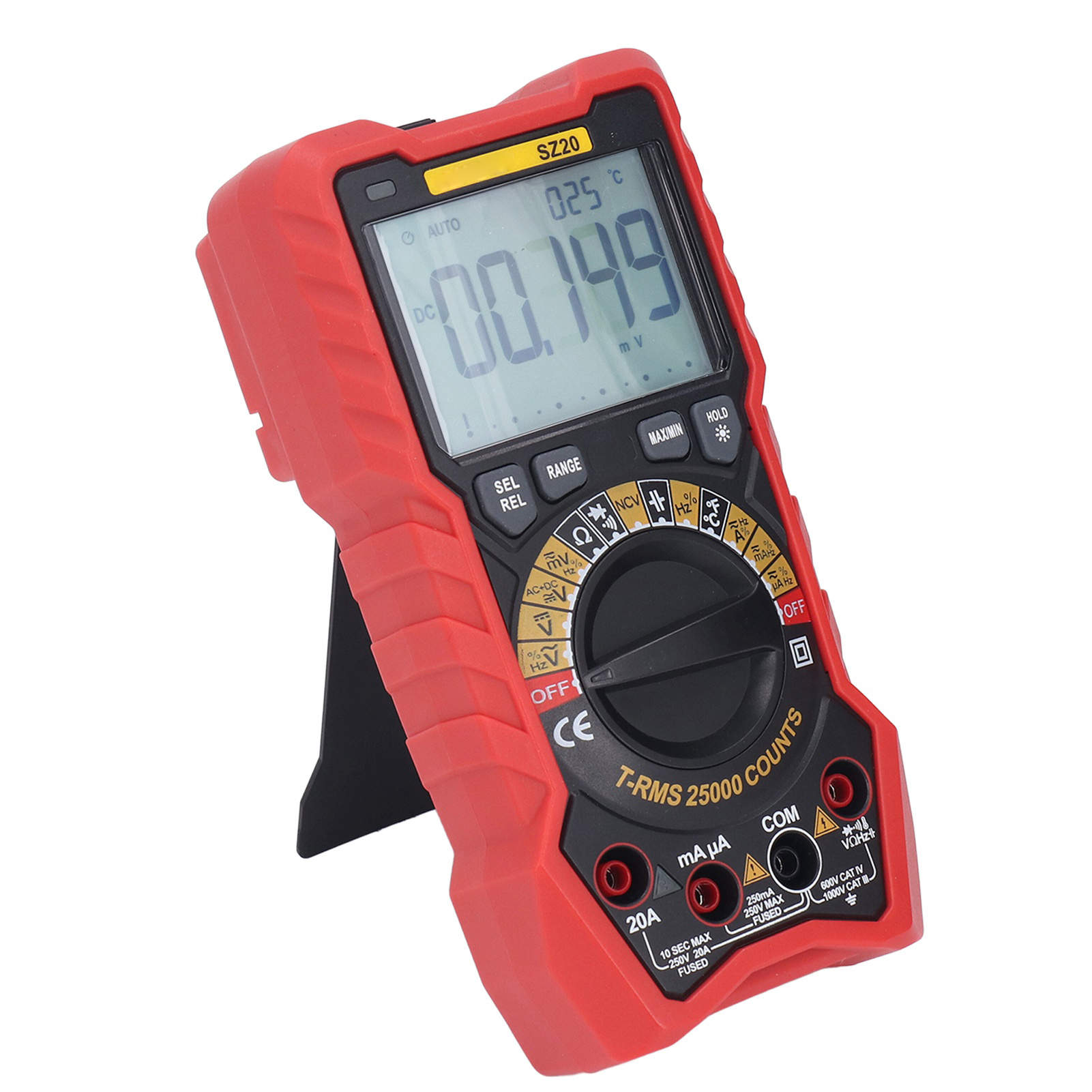 Digitales Multimeter Mit 25.000 Messpunkten: Spannung, Stromstärke, Widerstand, Kapazität, Frequenz, Temperatur – Elektriker-tester