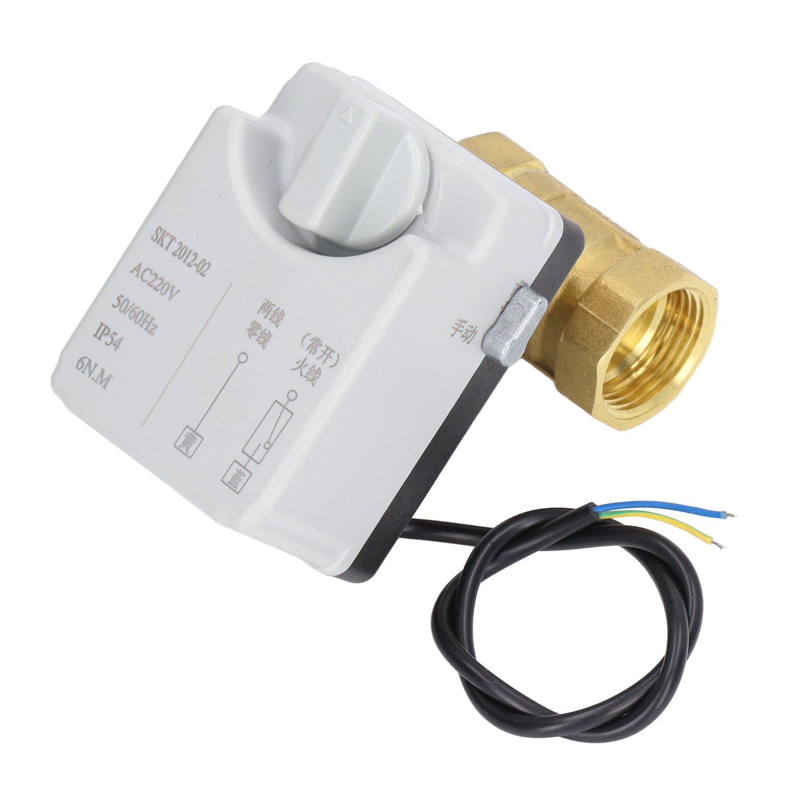 Motorisiertes Messing-kugelventil Dn25, 2-wege, 2-adrig, Normalerweise Offen, 220 V Wechselstrom
