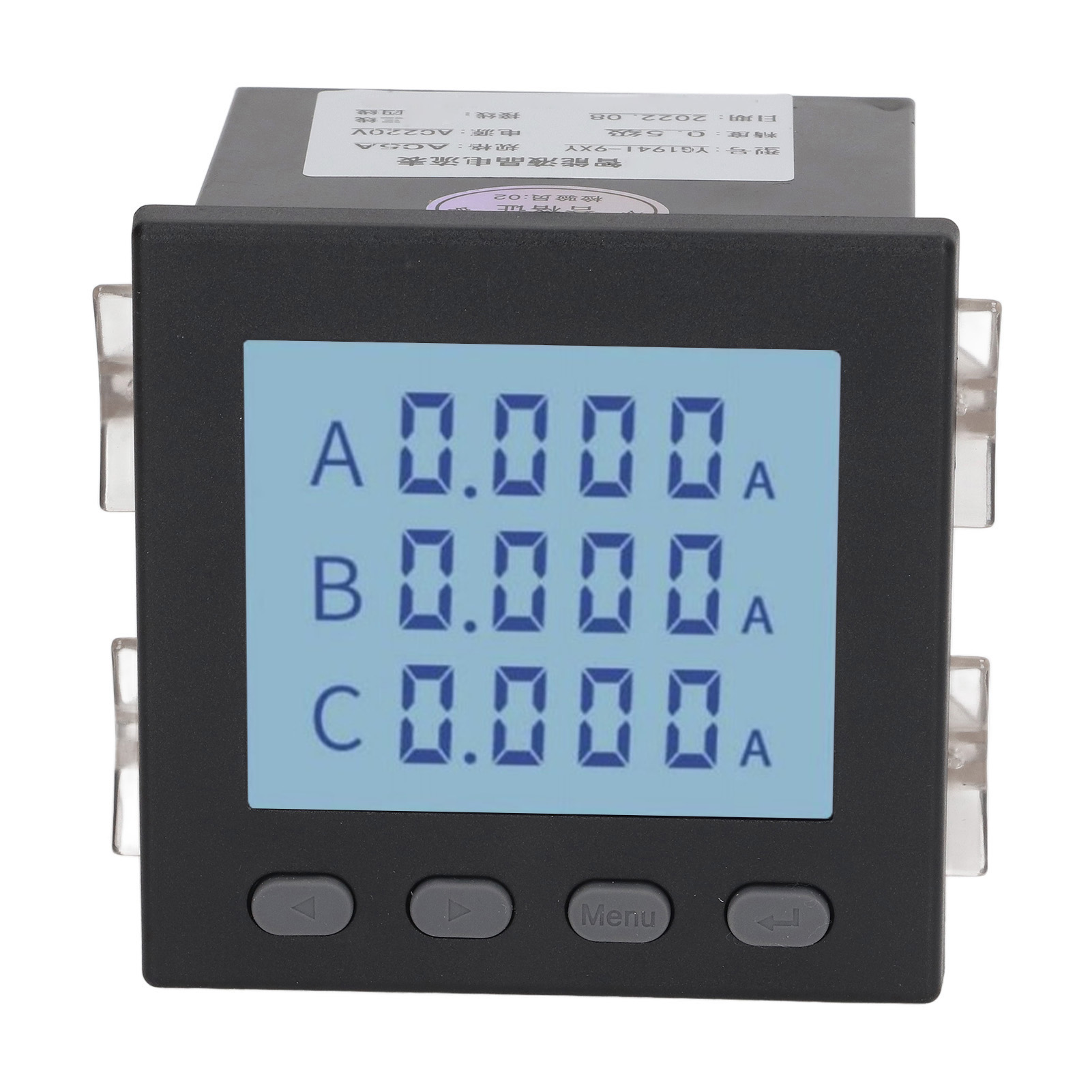Schwarzer Multifunktions-drehstromzähler, Ac220v Spannung Und Strom, Für Die Automatisierung Der Stromverteilung