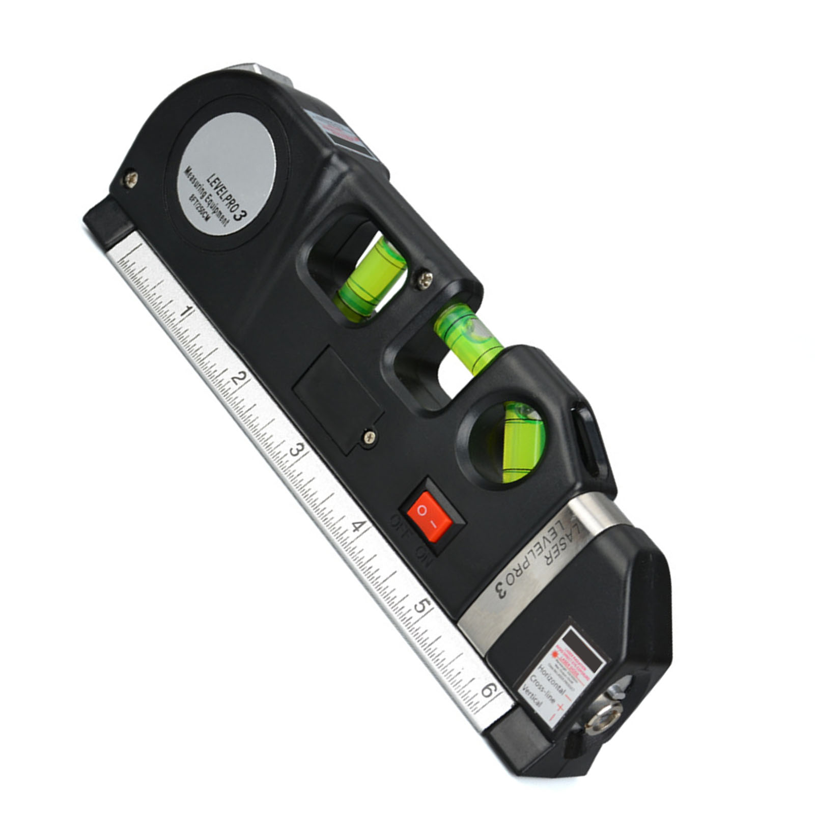 Multifunktionales Laser-maßband, Präzises Abs-maßband, Schwarze Laserwasserwaage