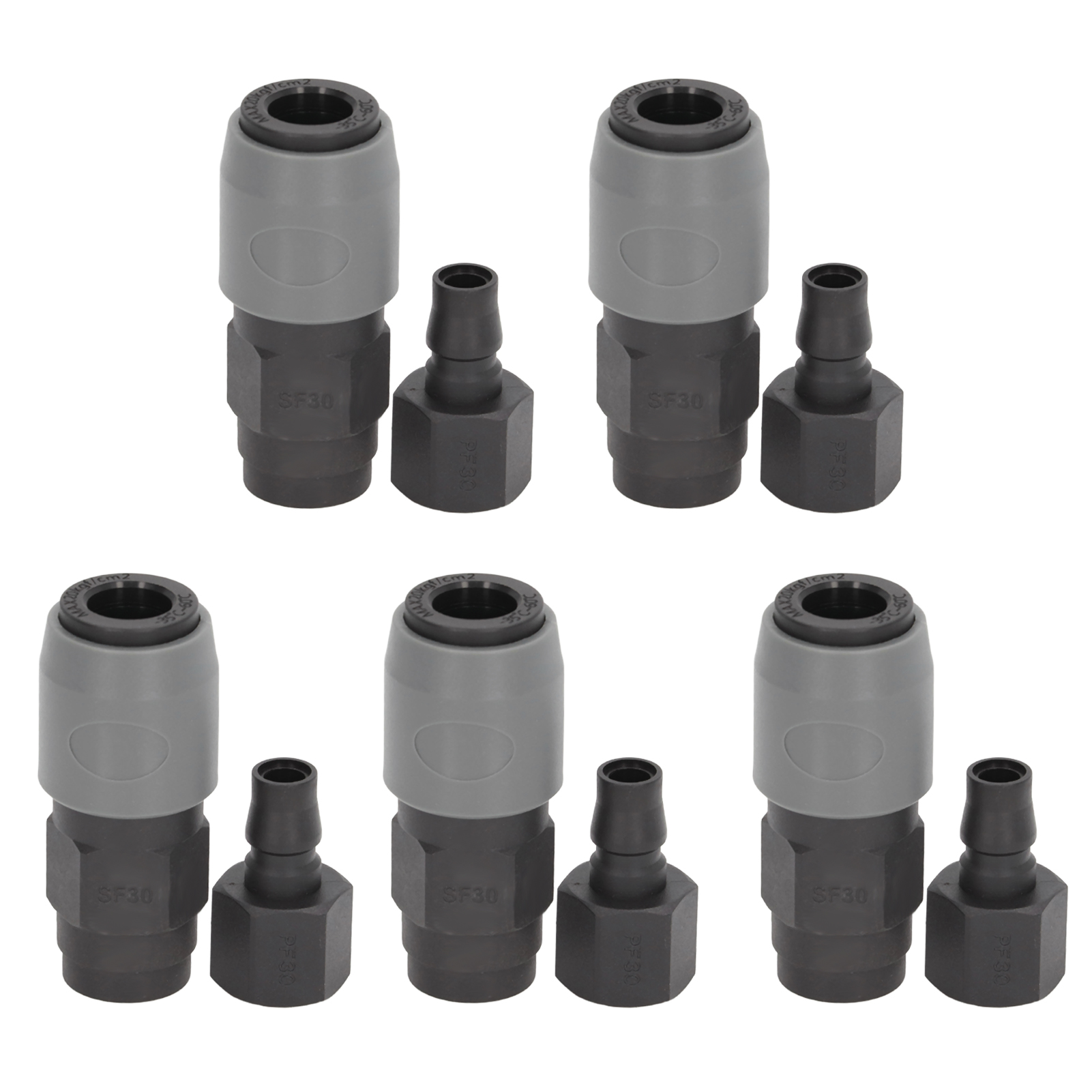 5-teiliges Pneumatisches Verschraubungsset Schnellverbinder Typ C Selbstsicherndes Innengewinde (sf+pf-30)