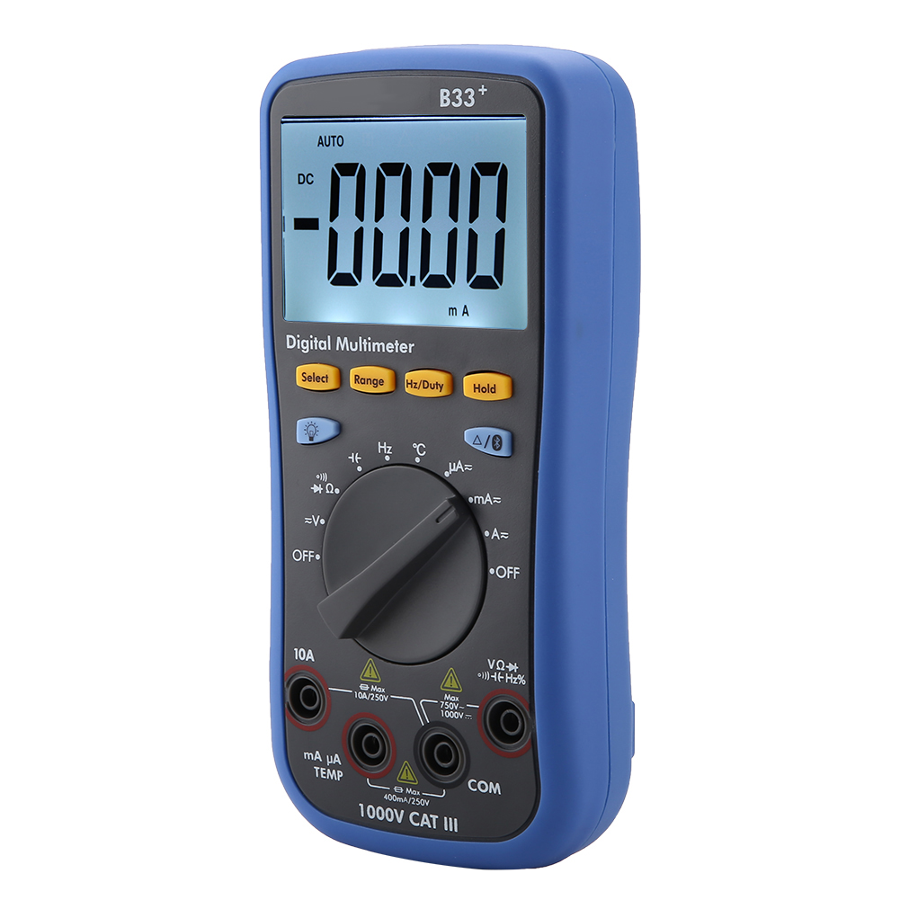 B33+ Bluetooth-digitalmultimeter Mit Lcd-bildschirm, Misst Wechsel- Und Gleichspannung, Strom Und Widerstand