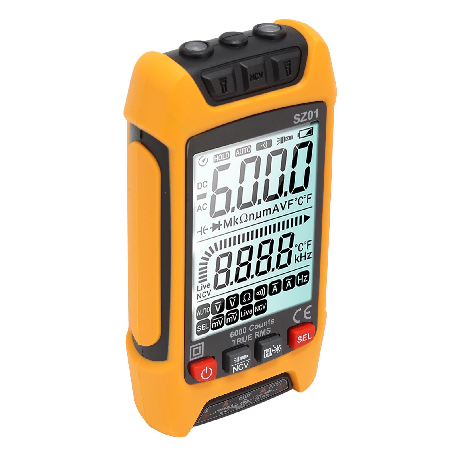 Intelligentes Digitales Multimeter Mit Großem Display, Hochpräziser Automatischer Brandprüfer, Orange