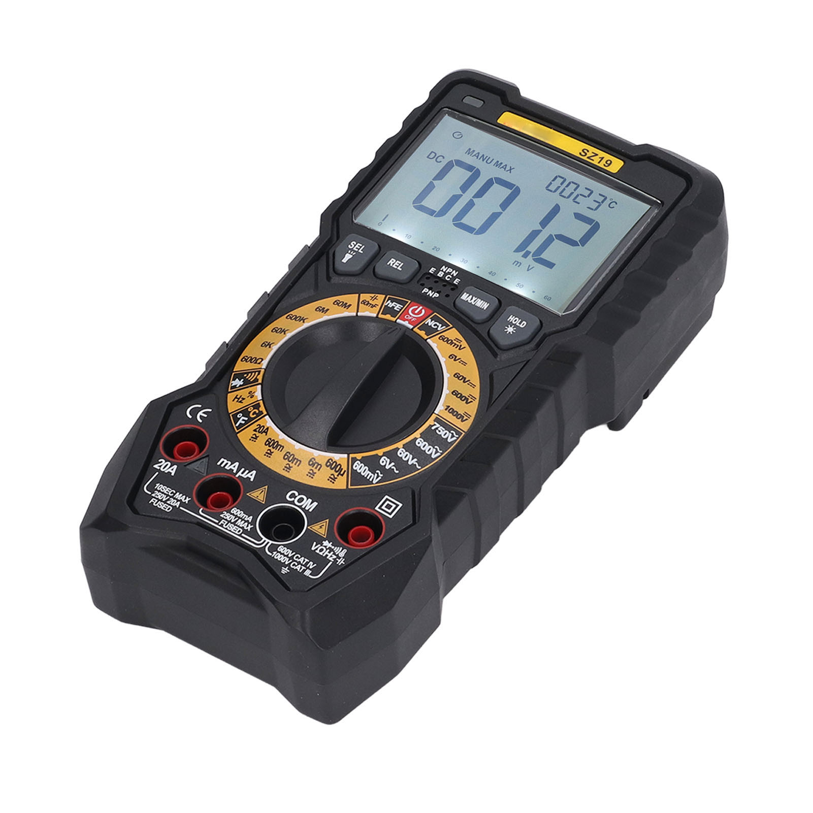 Hochpräzises Digitales Led-multimeter Mit Akustischem Und Optischem Alarm, Spannungs- Und Strommesser, Voltmeter Und Amperemeter, Schwarzes Digitaldisplay