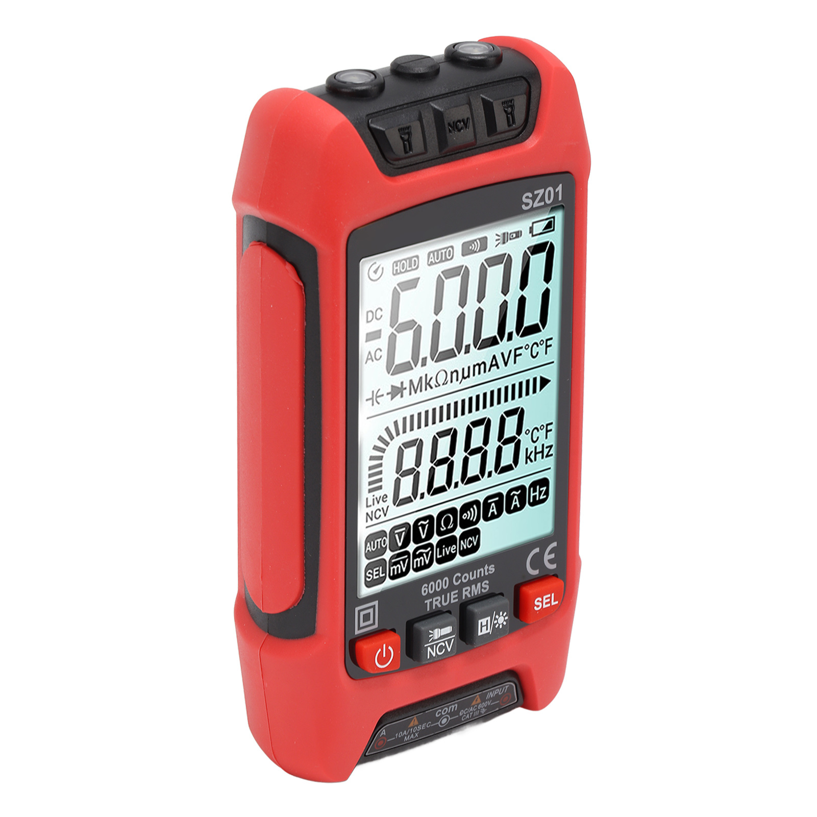 Intelligentes Digitales Multimeter Mit Großem Display, Hochpräzise, Automatisches Sicherheitsmessgerät, Rot