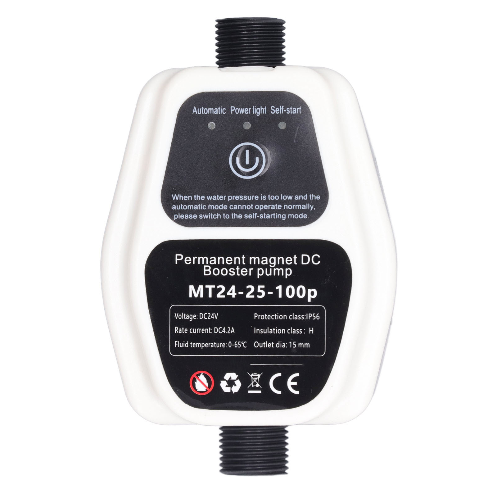 Automatische Druckerhöhungspumpe 100 W, 24 V, 25 L Mit Intelligenter Erkennung, Leisem Betrieb, 100–240 V Netzteil Mit Eu-stecker