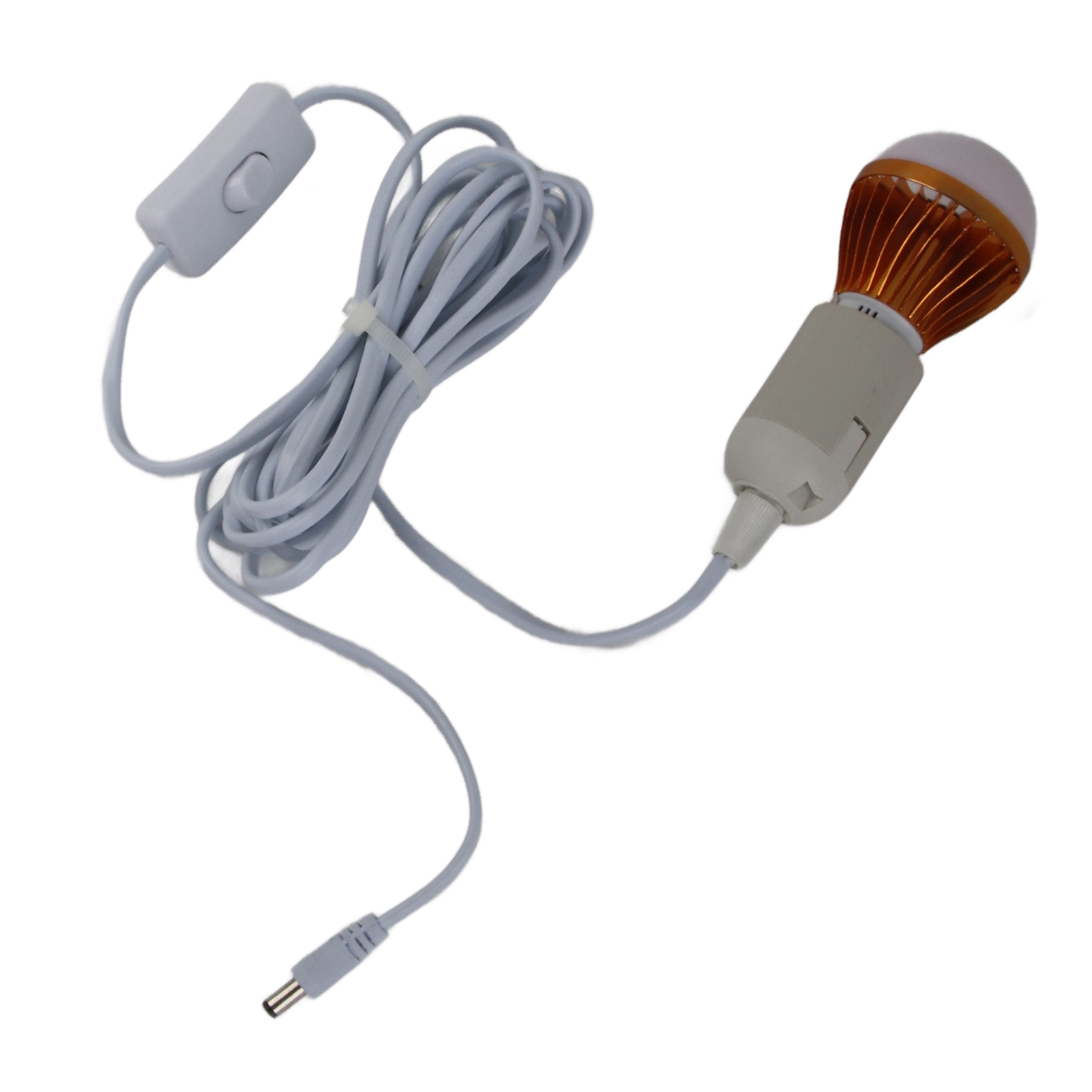 5-w-solar-led-lampe, Weiß, E27-spiralfassung, Für Campingzelte, 3 M Dc-kabel, 12 V