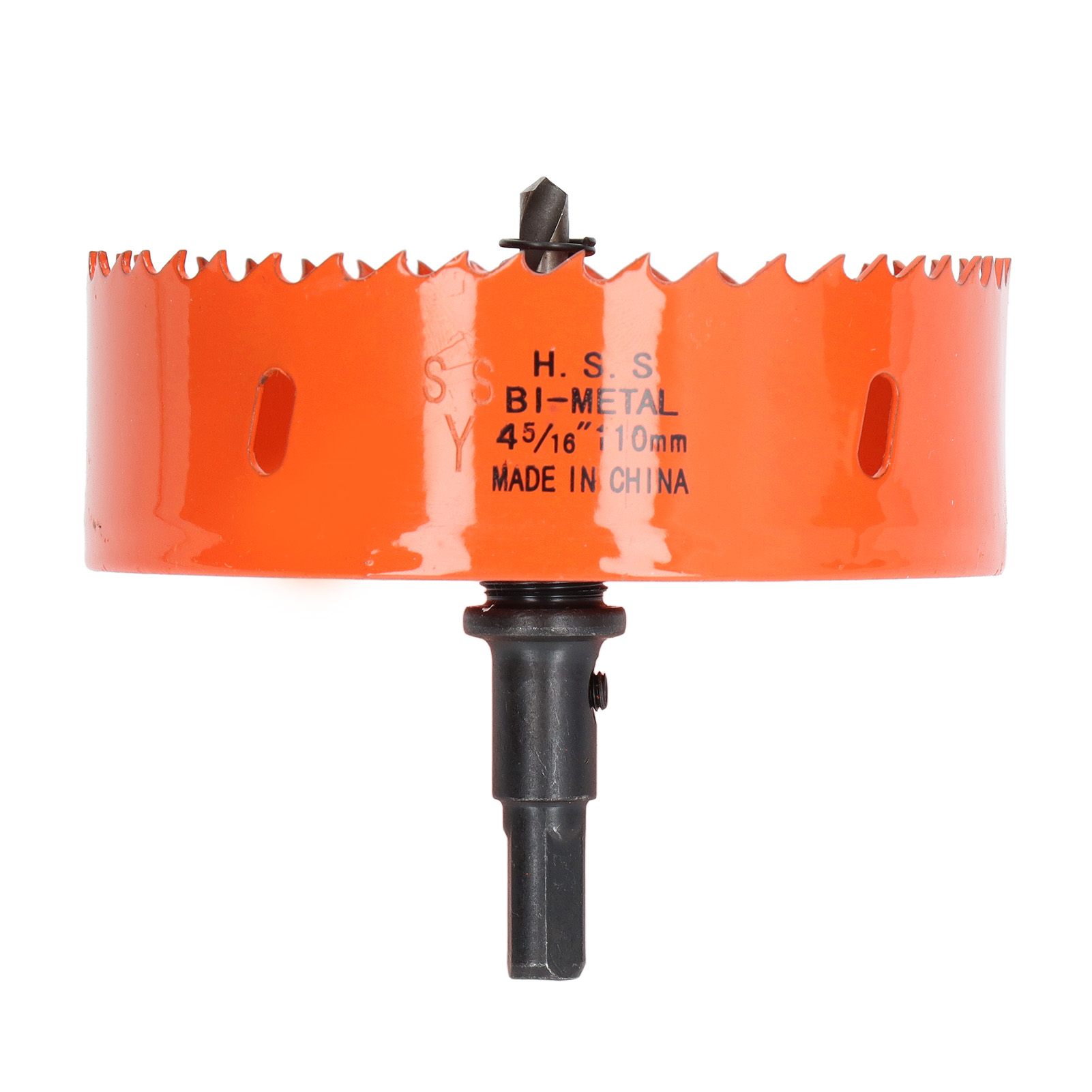 Hss-bimetall-lochsäge Mit Robustem Bohrfutter Für Cornhole-paneele, Holz, Pvc, Metall – 110-mm-bohraufsatz (4-5/16 Zoll)