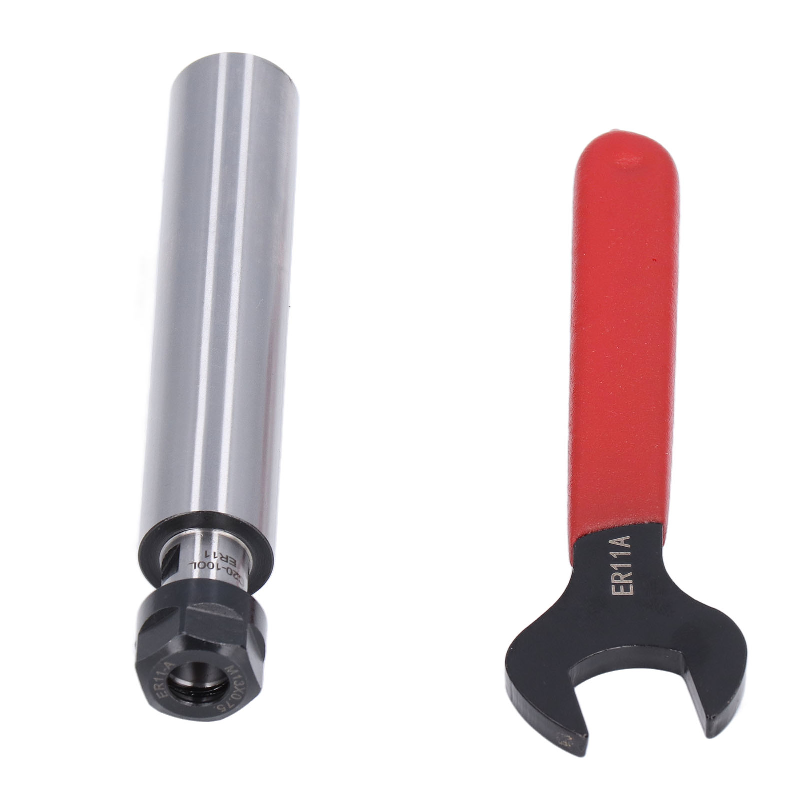 Set Mit 2 C20 Verlängerungs-spannzangenhaltern Für Oberfräsen, Gerader Schaft Mit Schraubenschlüssel, C20-er11a-100l, 100 Mm Schaftlänge