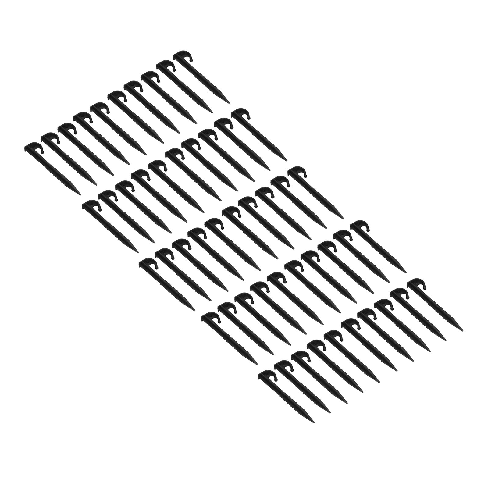 Packung Mit 50 Hochfesten Abs-kunststoff-zeltheringen, 14 Cm, Gezahnt, Schwarz, Für Camping, Strand, Markisen, Stabile Befestigungen Für Sandigen Untergrund