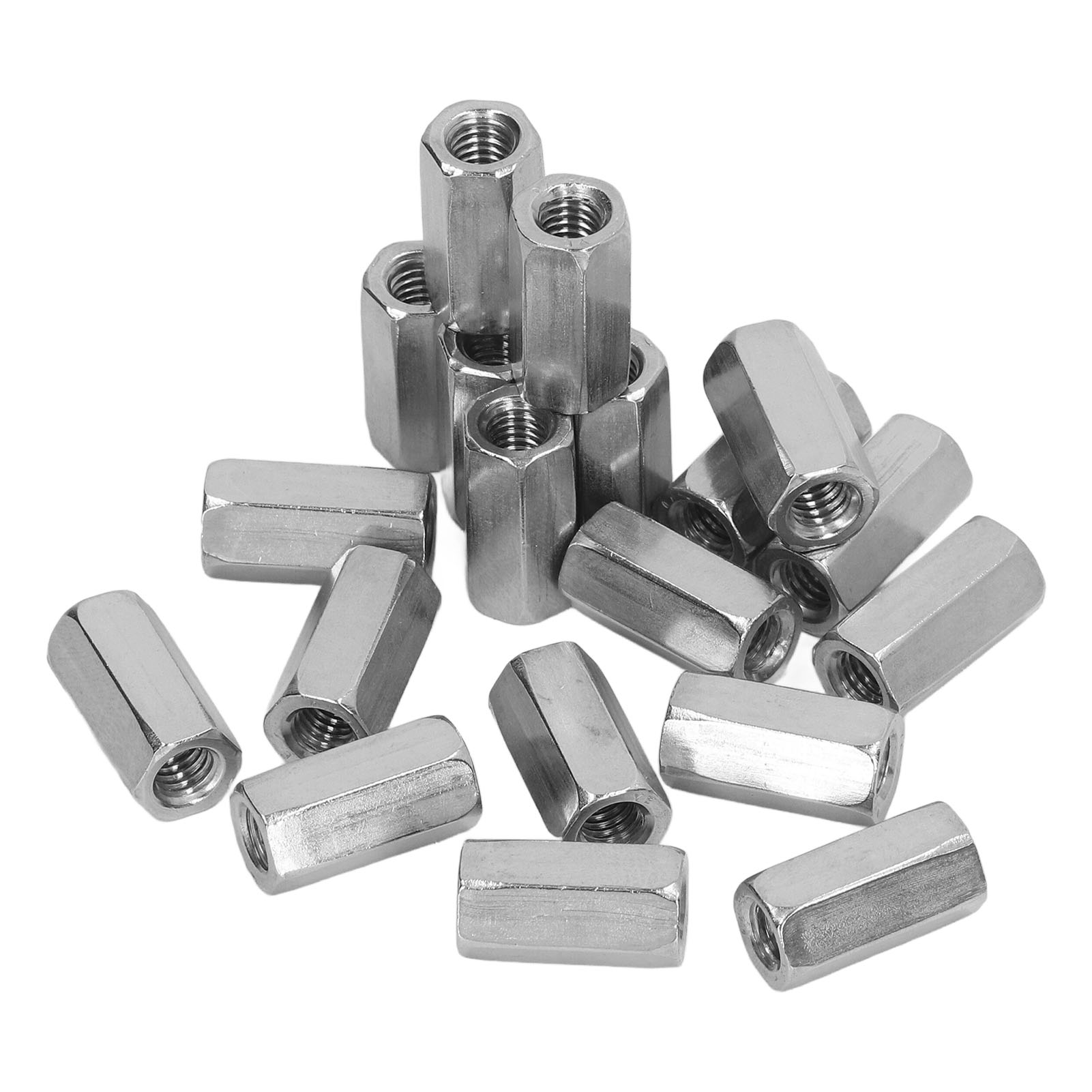 Sechskant-verbindungsmuttern M6 Aus Edelstahl, 20er-packung, Rostbeständig, Silberfarbene Verbinder