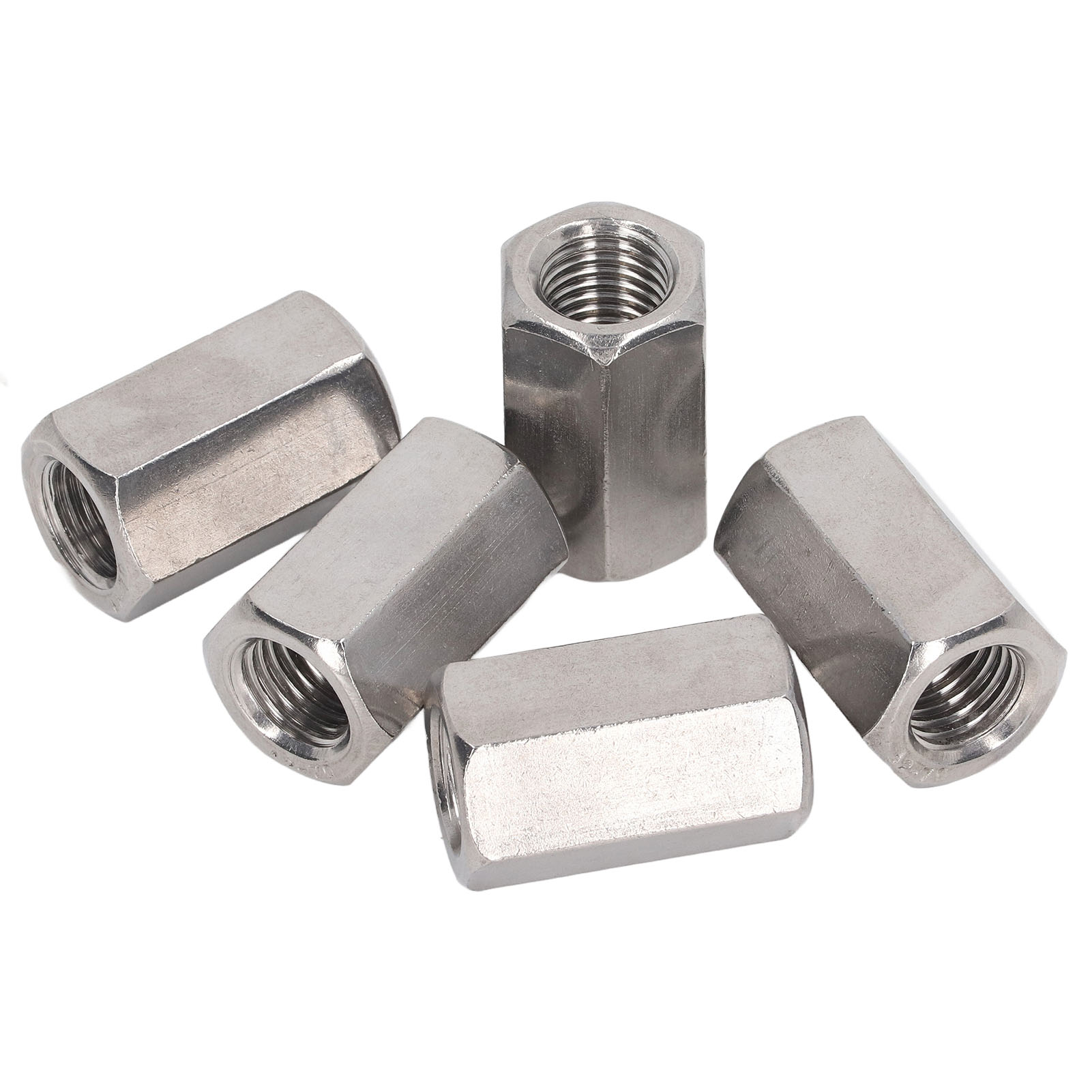 5-teiliges Set Aus Sechskant-verbindungsmuttern, Verbinder Aus Edelstahl 304, M16x2-industriebefestigung, 40 Mm Länge