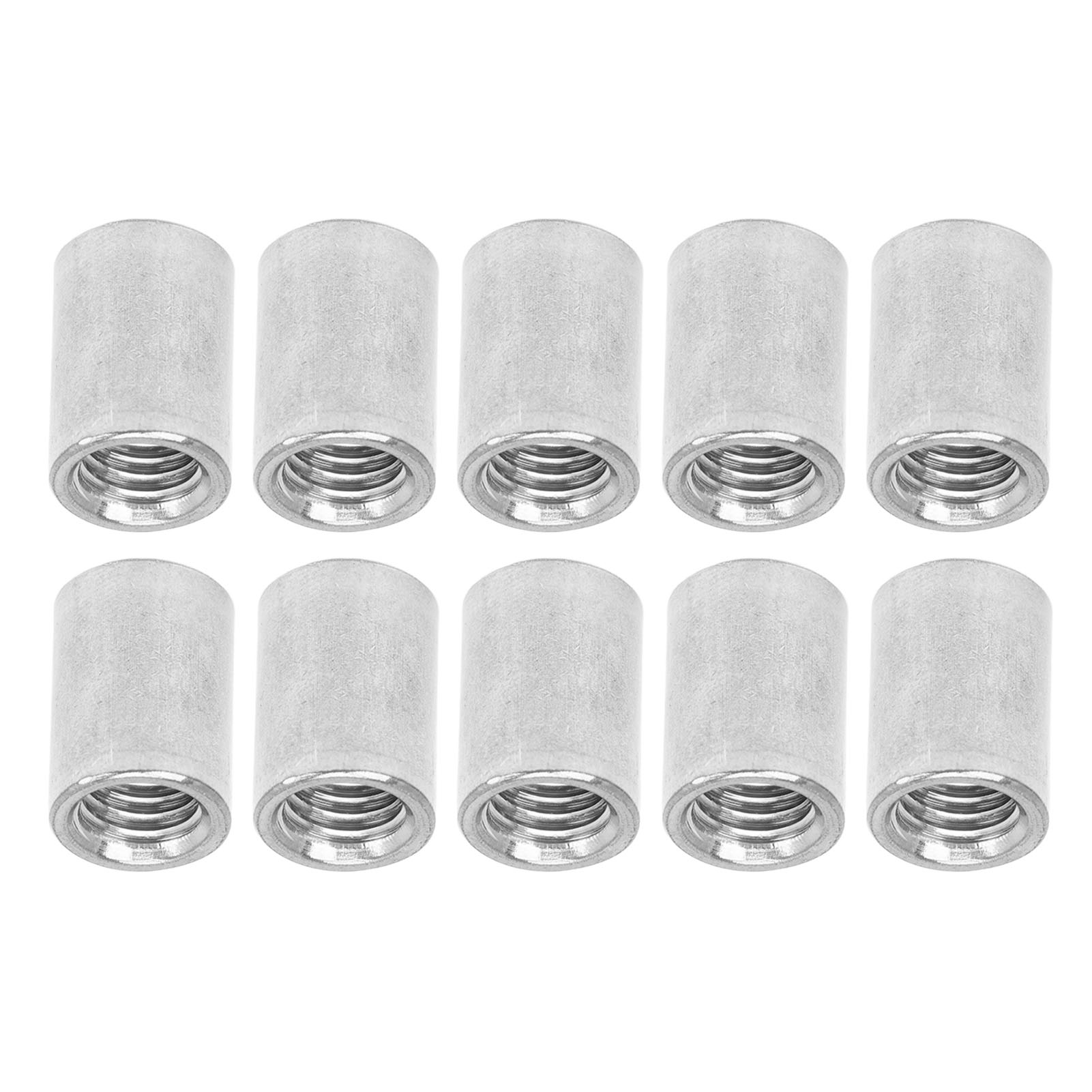10 Runde Kupplungsmuttern, Gewindestangenverbinder Aus Edelstahl 304, Innengewinde M12x1,75, 35 Mm Länge, 16 Mm Durchmesser