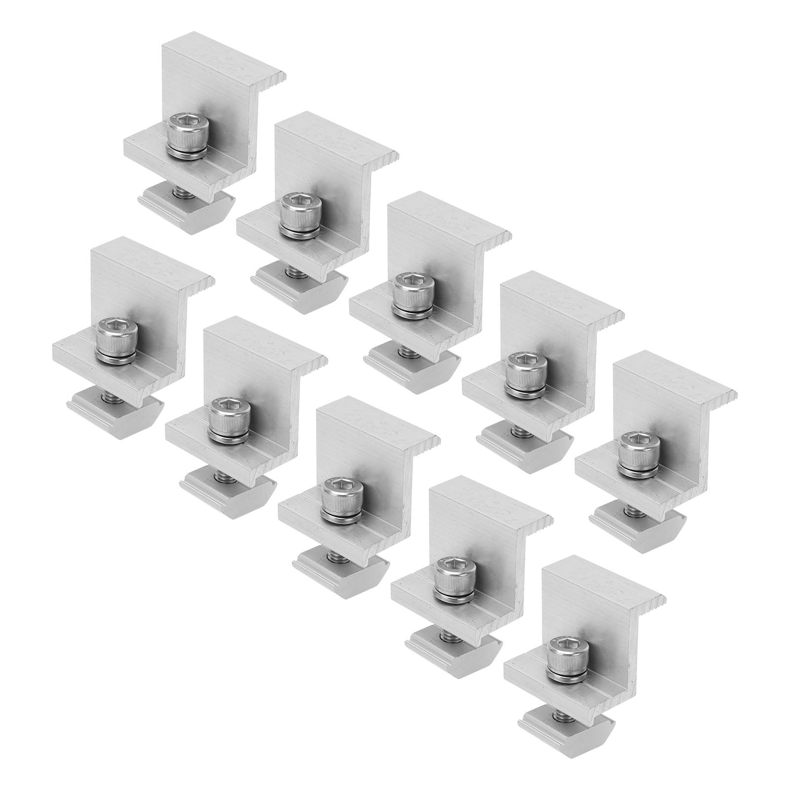 Packung Mit 10 Aluminium-solarmontageklemmen, Z-halterung Für Pv-module, 40-mm-erdungskabelklemmen
