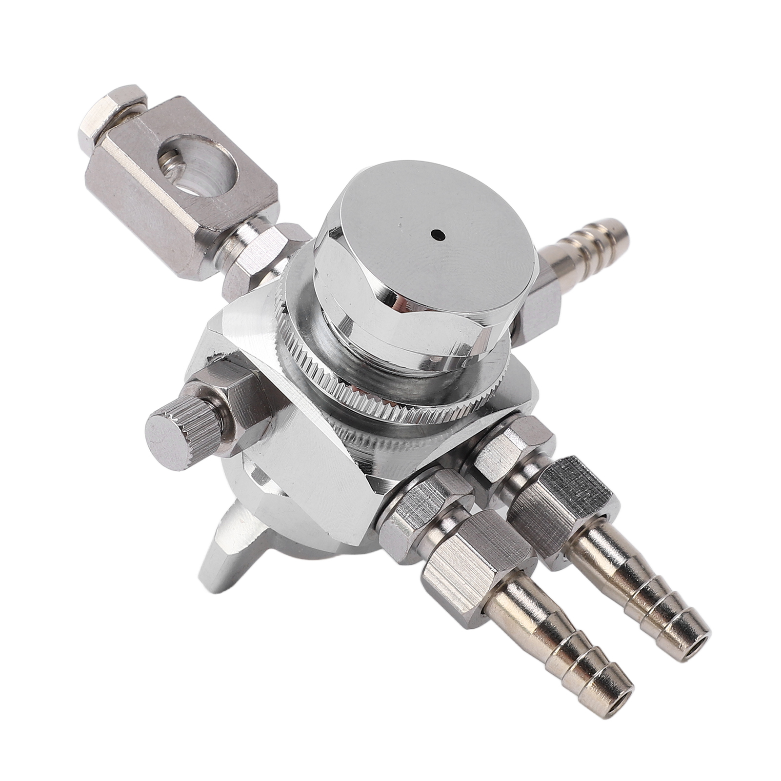 Automatische Spritzpistole, Edelstahldüse, Verchromtes Zinklegierungsgehäuse, Klein, Silberfarben, Ölfarbe, Industrielle Anwendung, 0,5 Mm / 0,02 Zoll