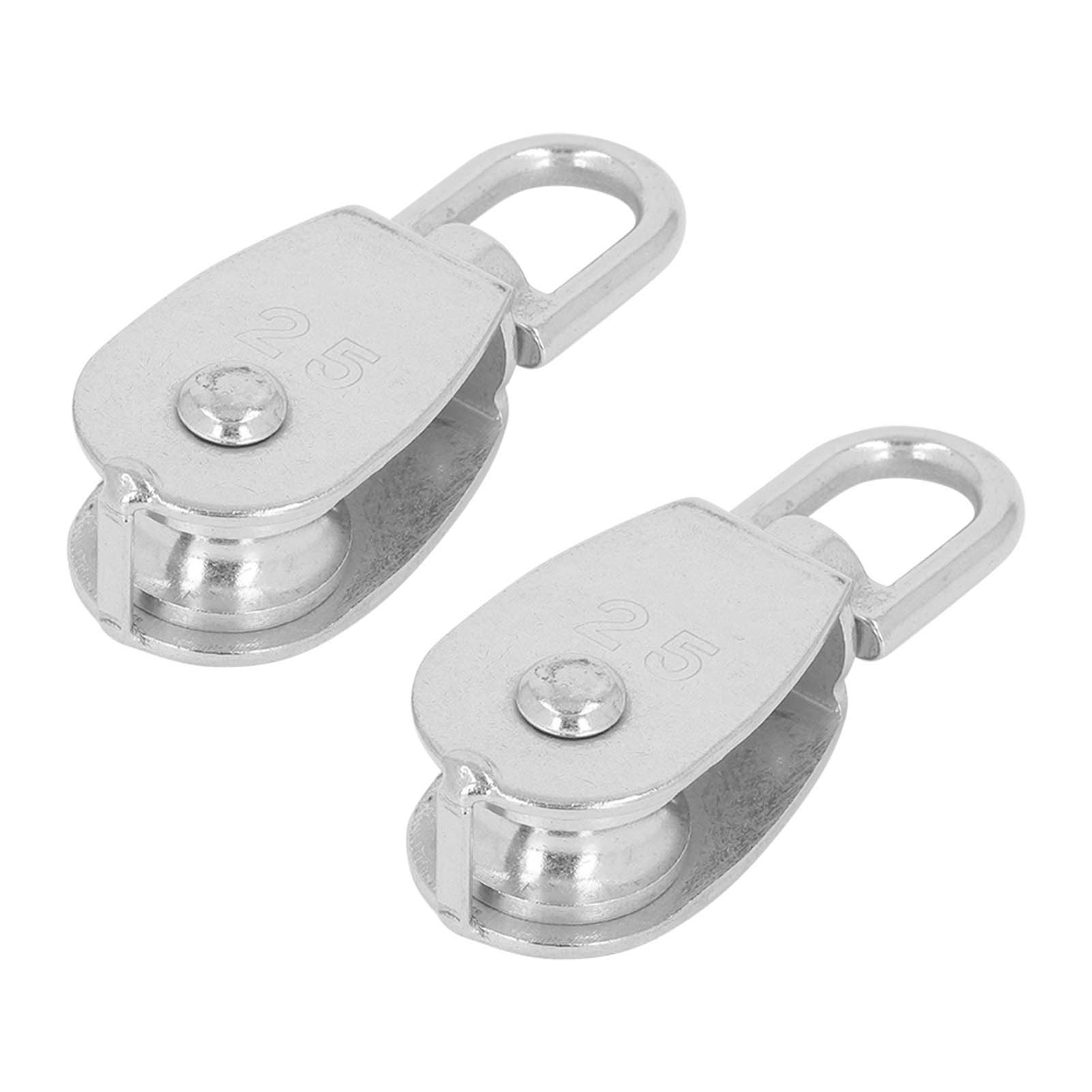 Einzelne Riemenscheibe M25 Aus Rostfreiem Edelstahl, 360° Drehbar, Mit M9-federhaken, 2er-pack