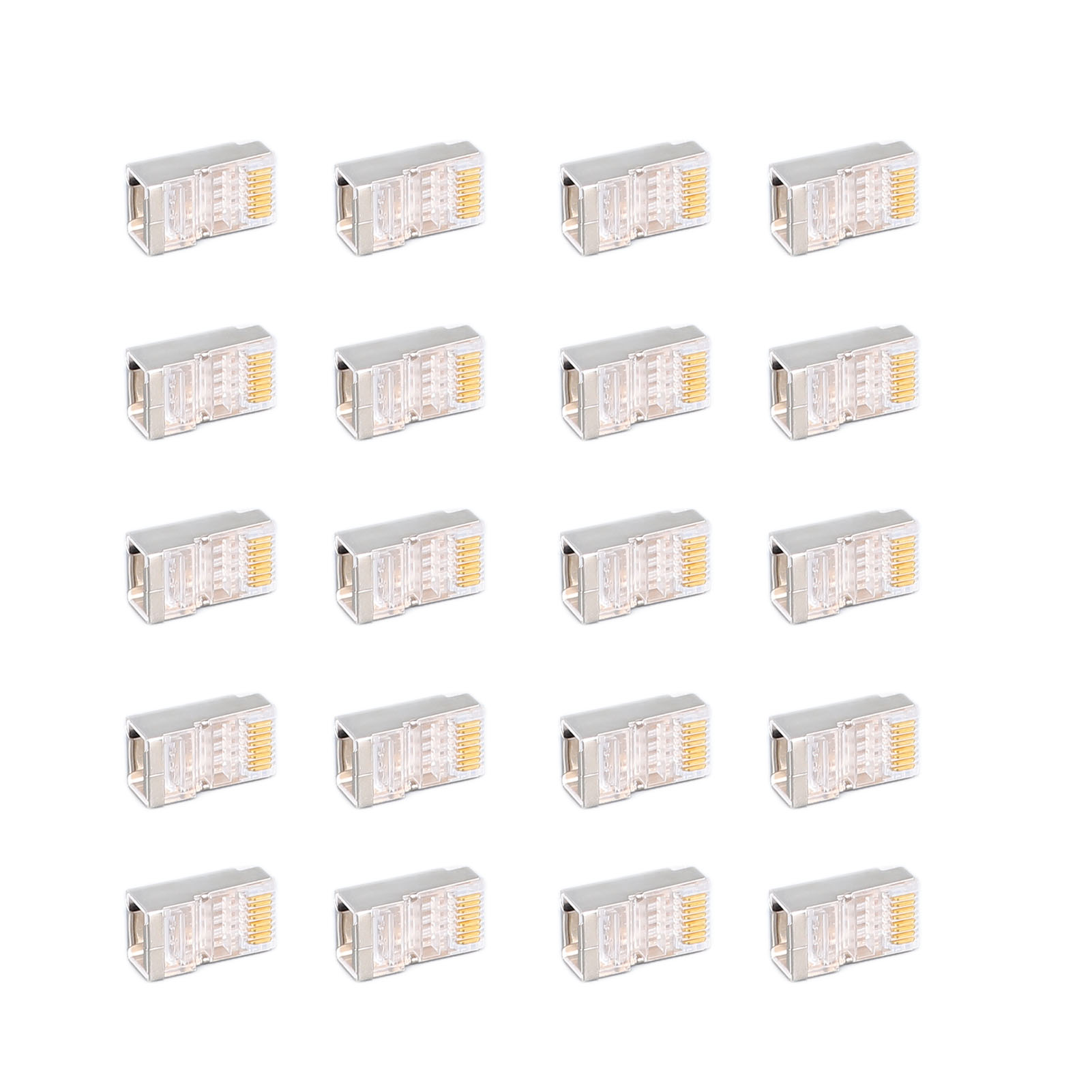 Packung Mit 100 Geschirmten Rj45-cat6-metallsteckern, Zuverlässiges Und Sicheres Set Für Den Ethernet-netzwerkanschluss