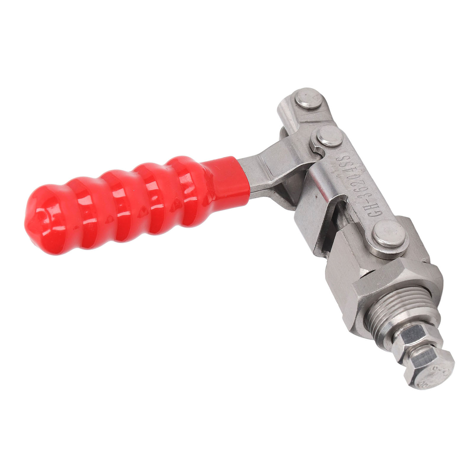 Kniehebelspanner-set, Zug-druck-system, Edelstahl, 136 Kg Hub, Haltekraft