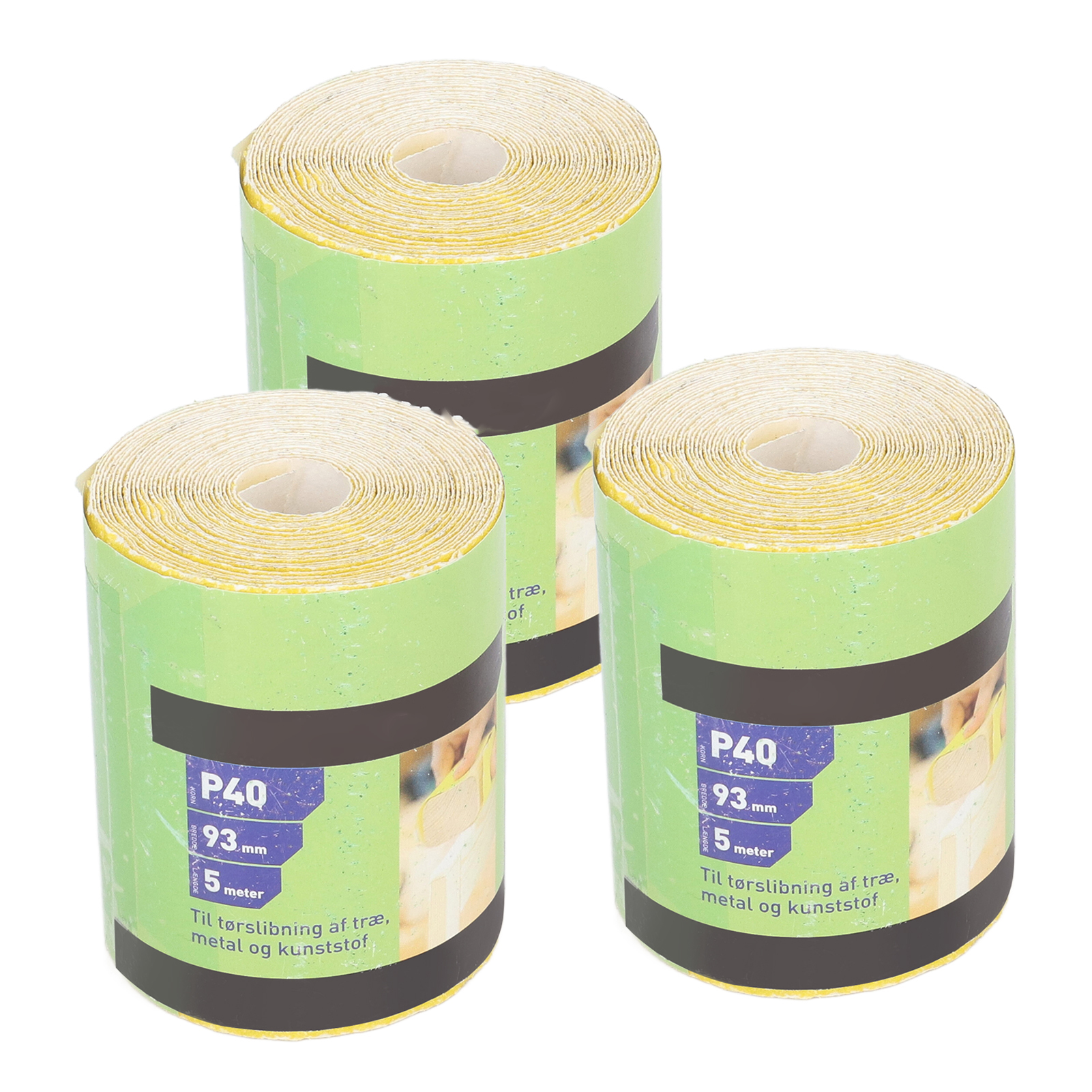 3-teilige Rolle Schleifpapier, Körnung 40, Zum Schleifen Und Polieren Von Möbeln, Gelb