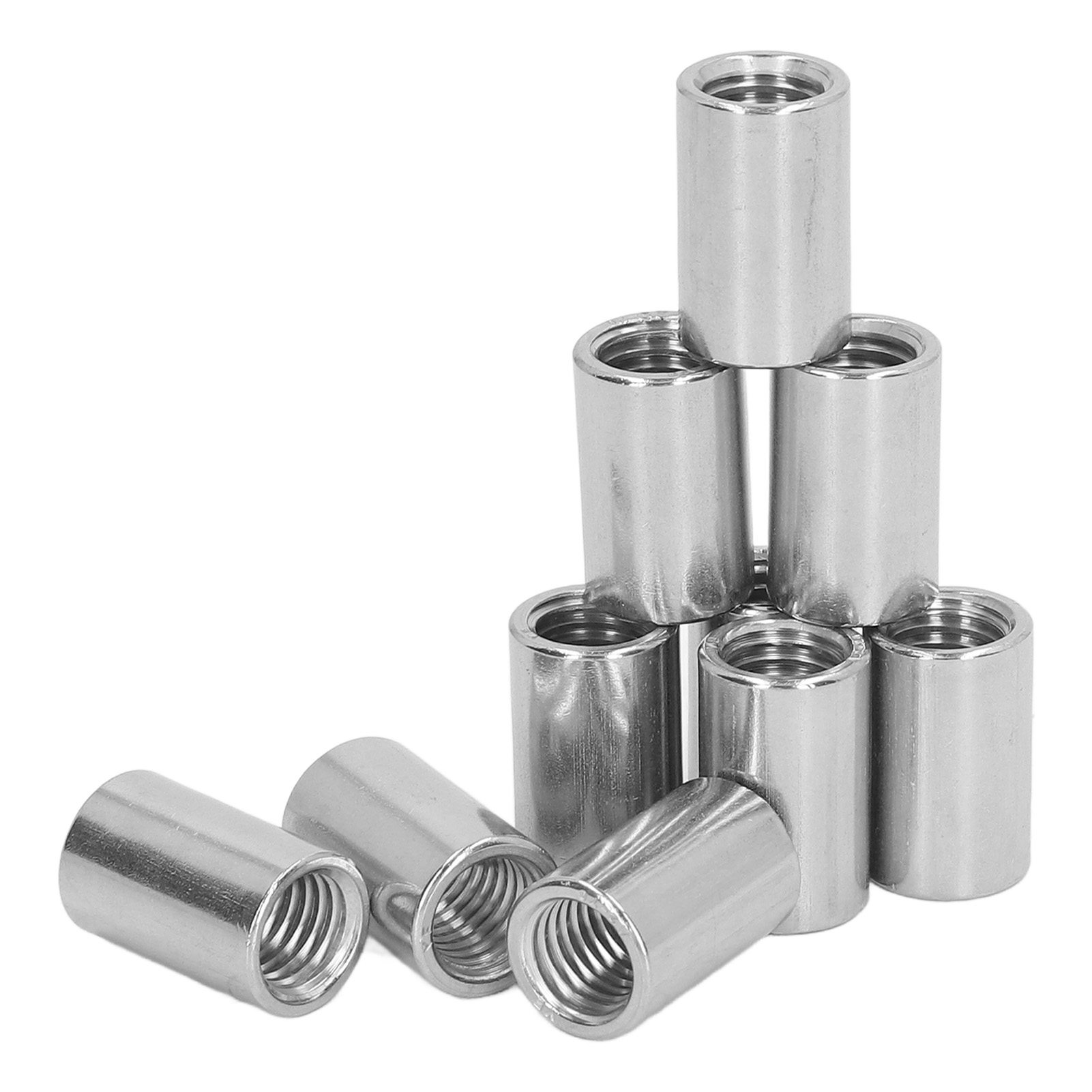 10-teilige Zylindrische Überwurfmutter, M12x1,75 Innengewinde, Edelstahl 304, 25 Mm Länge
