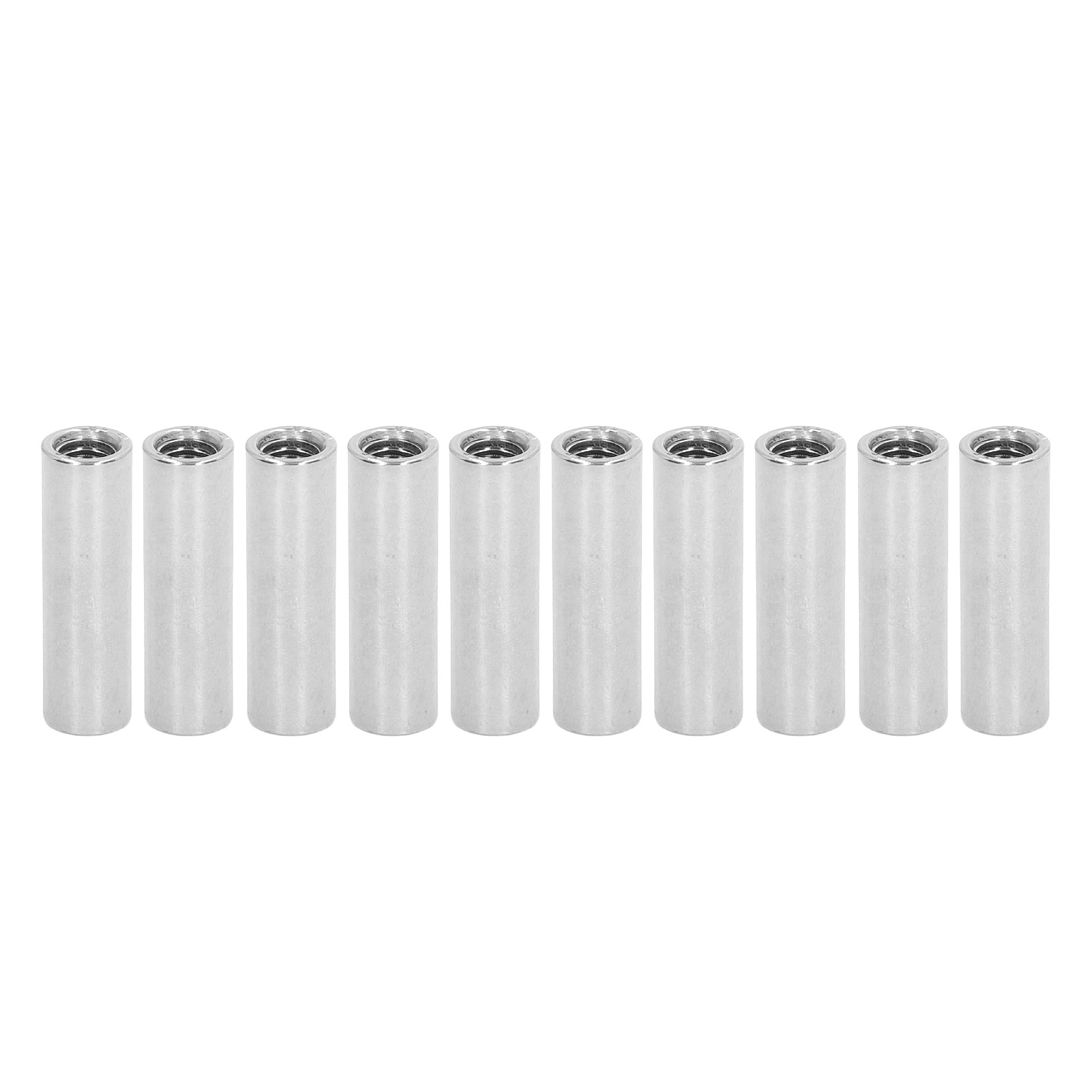 M8 X 1,25 Innengewindemuttern, 12 Mm Durchmesser, 40 Mm Länge, 10er-packung, Runde Form, Für Verbindungen