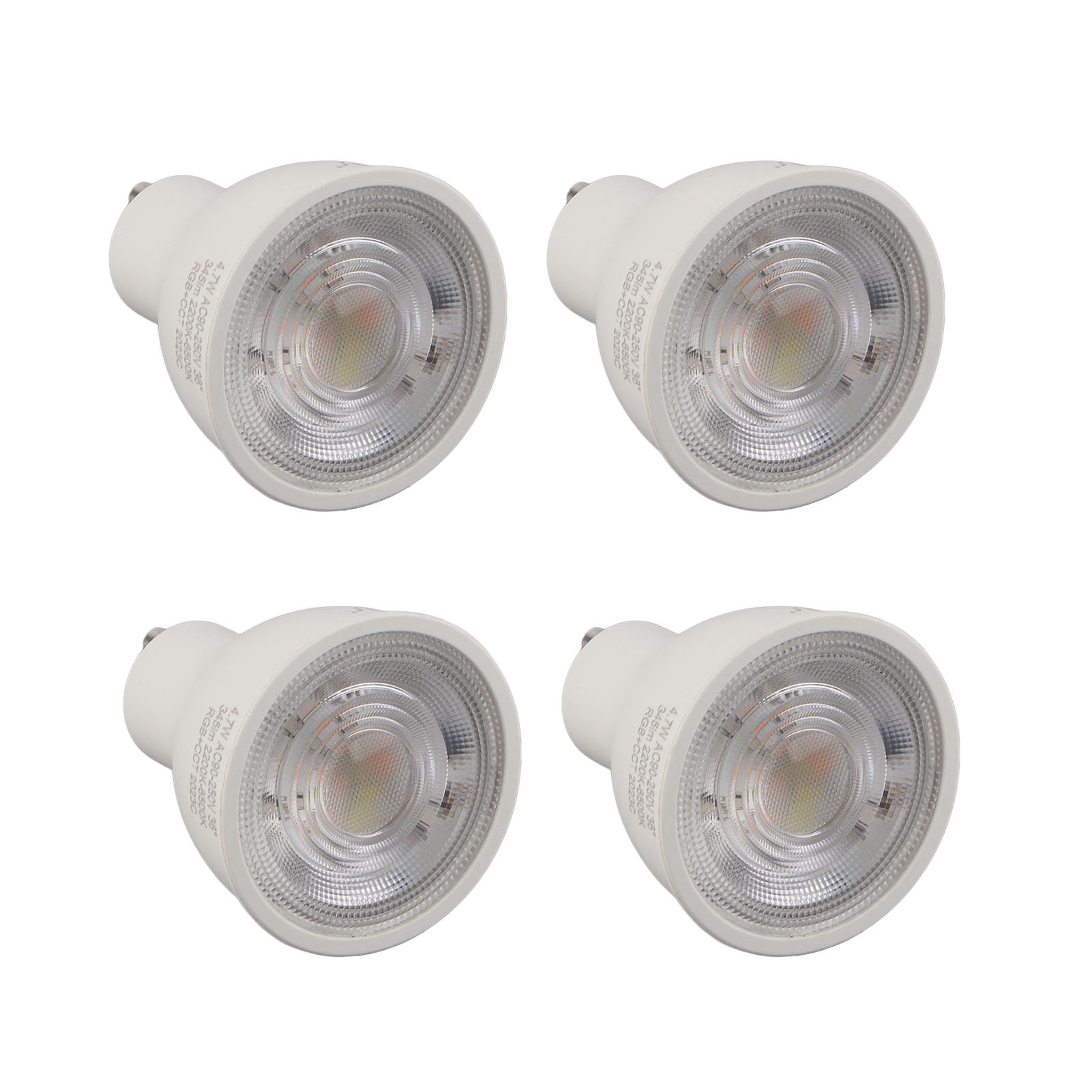 Set Mit 4 Dimmbaren Gu10 4,7w 95-250v Led-lampen, Strahler Mit Timer Und Sprachsteuerung, Smart-home-beleuchtung