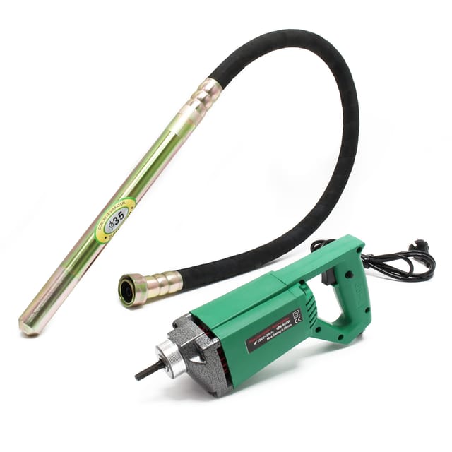 Wiltec - Elektro Einhand Betonrüttler 800 w, Betonverdichter mit ø 35 mm Rüttelflasche mit 150 cm Schlauchlänge, Flaschenrüttler mit flexibler Welle