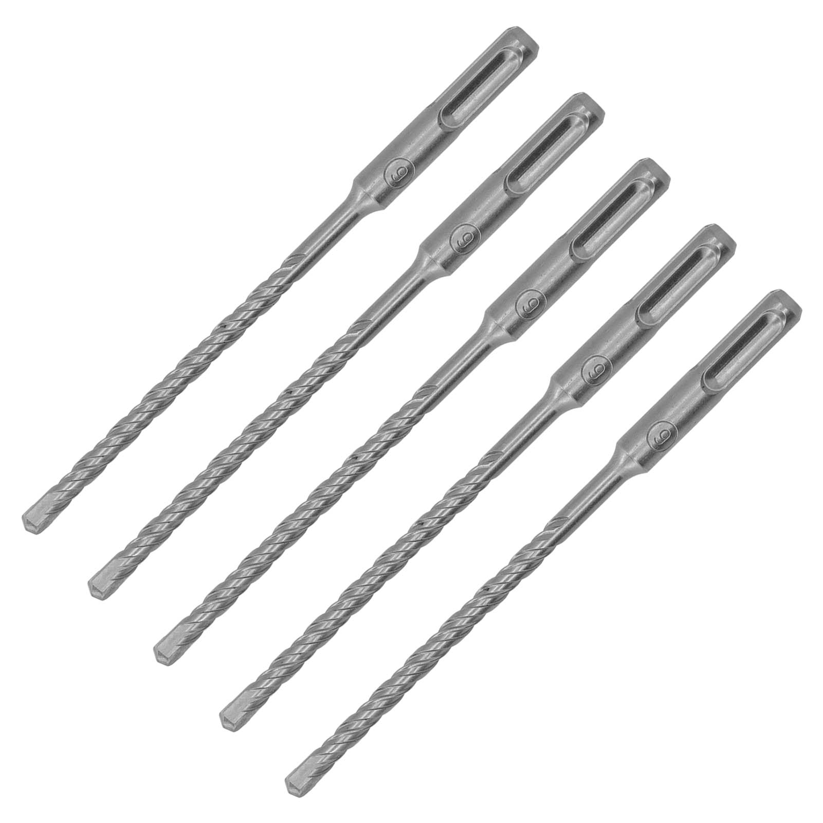 Set Mit 5 Sds Plus 160mm Hartmetall-betonbohrern Mit 2 Schneiden, Selbstzentrierend, Spitz Zulaufend Für Ziegel, Stein Und Mauerwerk (6mm)