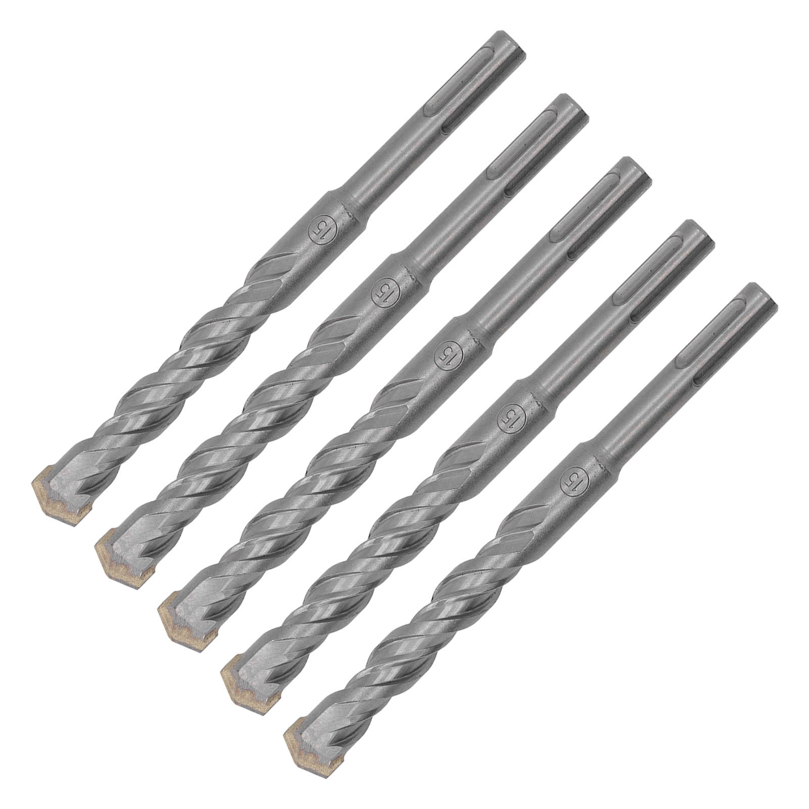 5-teiliges 160-mm-meißelbohrer-set, Selbstzentrierende Hartmetallspitze, 2 Schneiden, Für Beton, Ziegel, Stein, 15 Mm / 0,59 Zoll, Schlagbohren