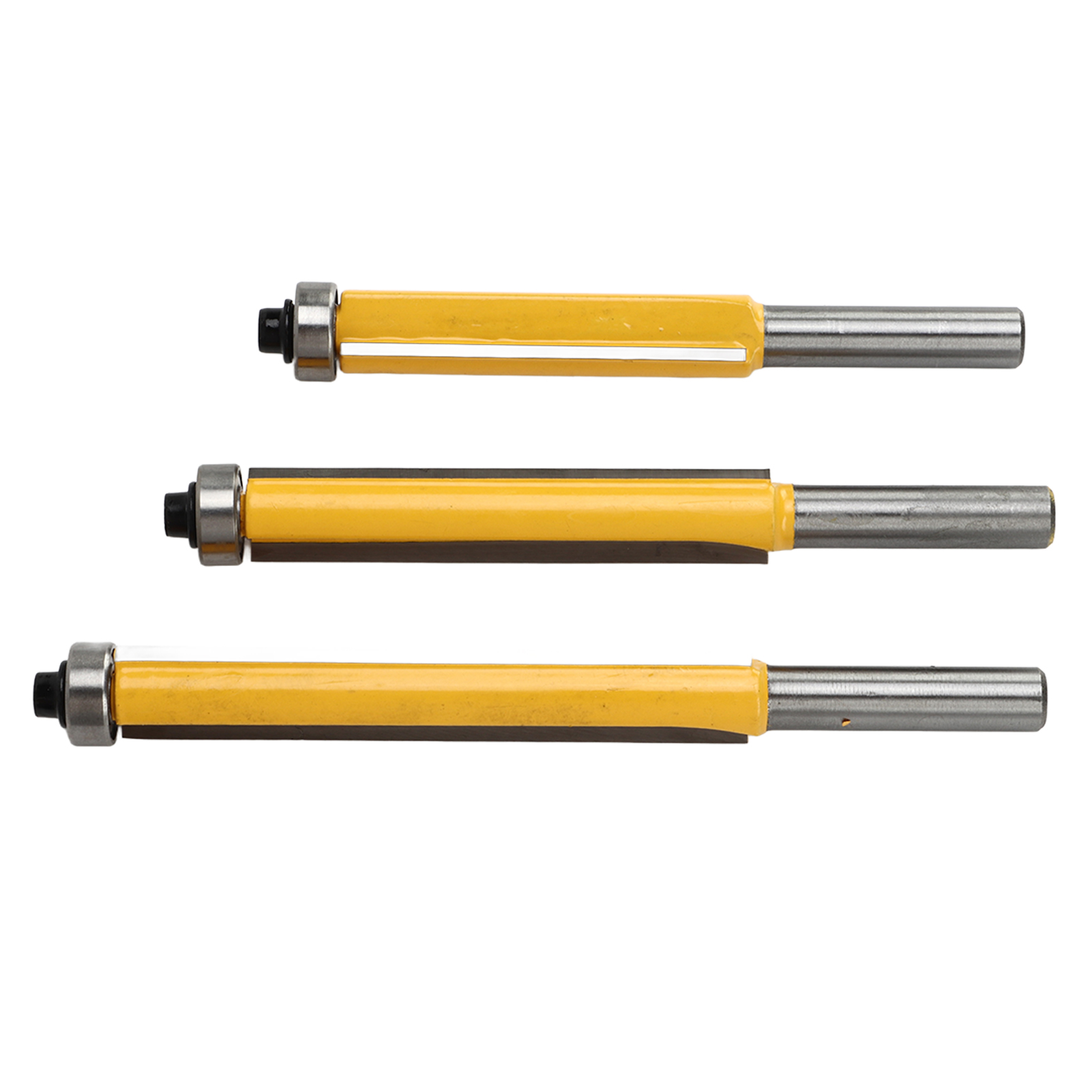 Set Mit 3 Hartmetall-bündigfräsern, 8 Mm Schaft, Mit Kugellager, Für Holz, Professioneller Gerader Schnitt