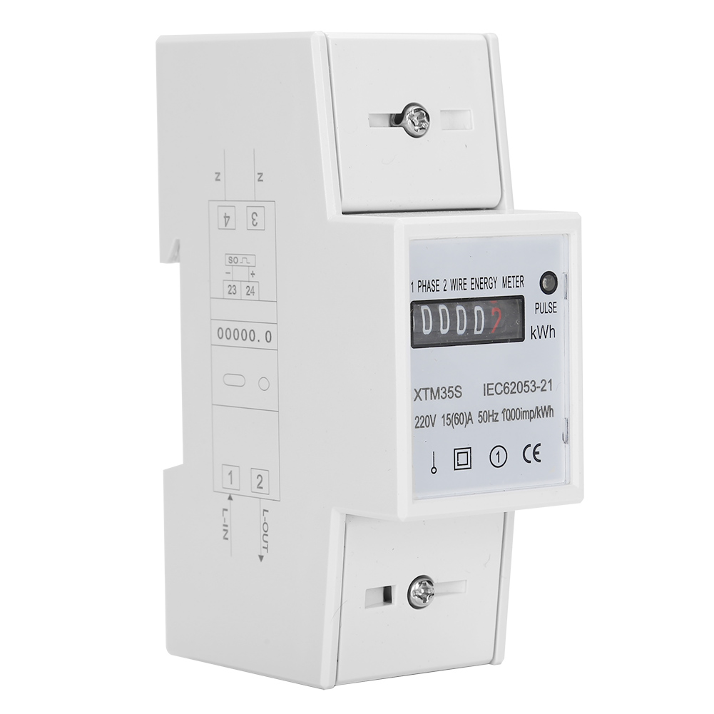 Xtm35s 220v 2p Din-schienen-digitalstromzähler, Kwh-verbrauchsmessung, Einphasig, Din-schiene, 35a, Digitalanzeige