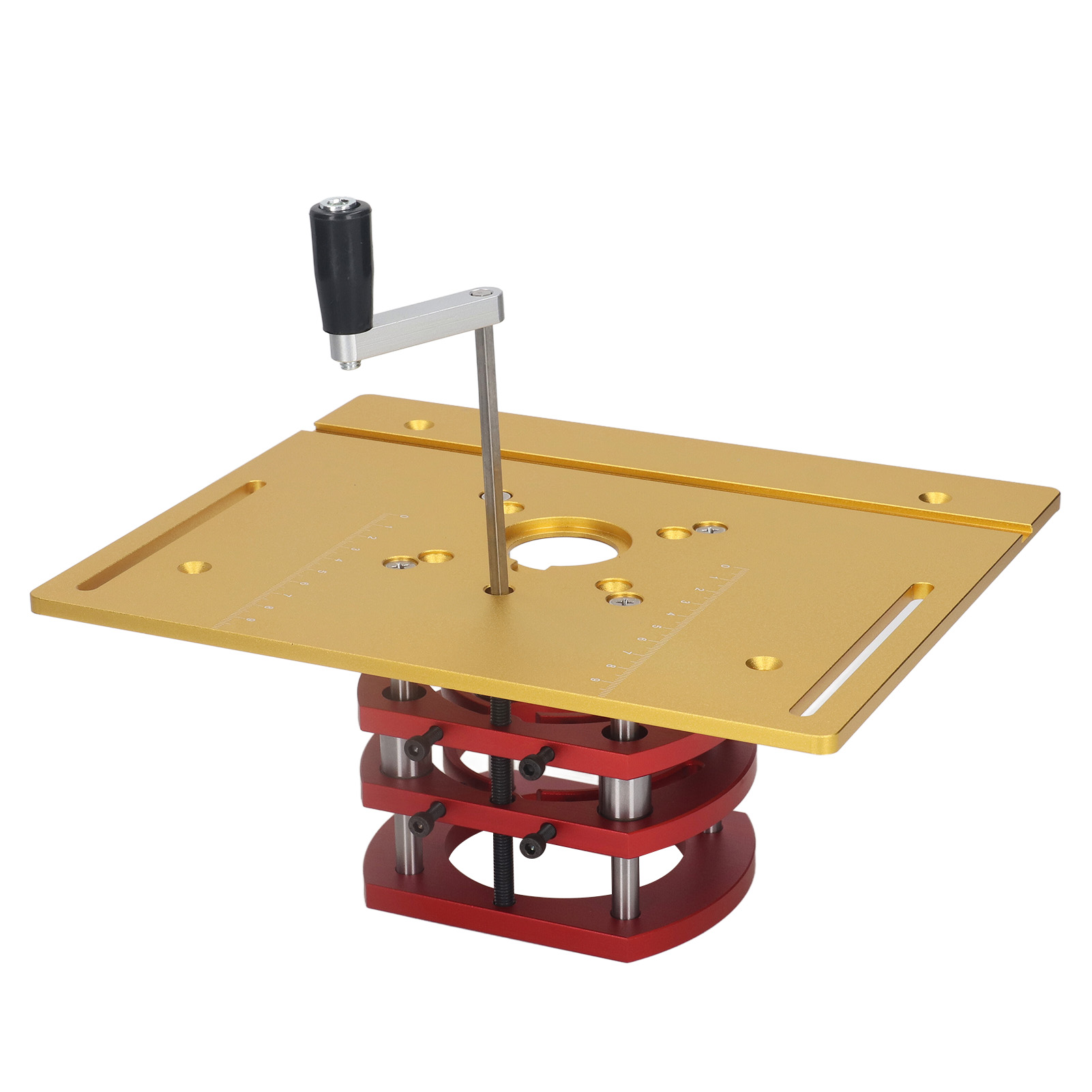 Manuelles Hebeset Für Fräsmaschine, Goldene Grundplatte, Hubsystem Für Frästisch