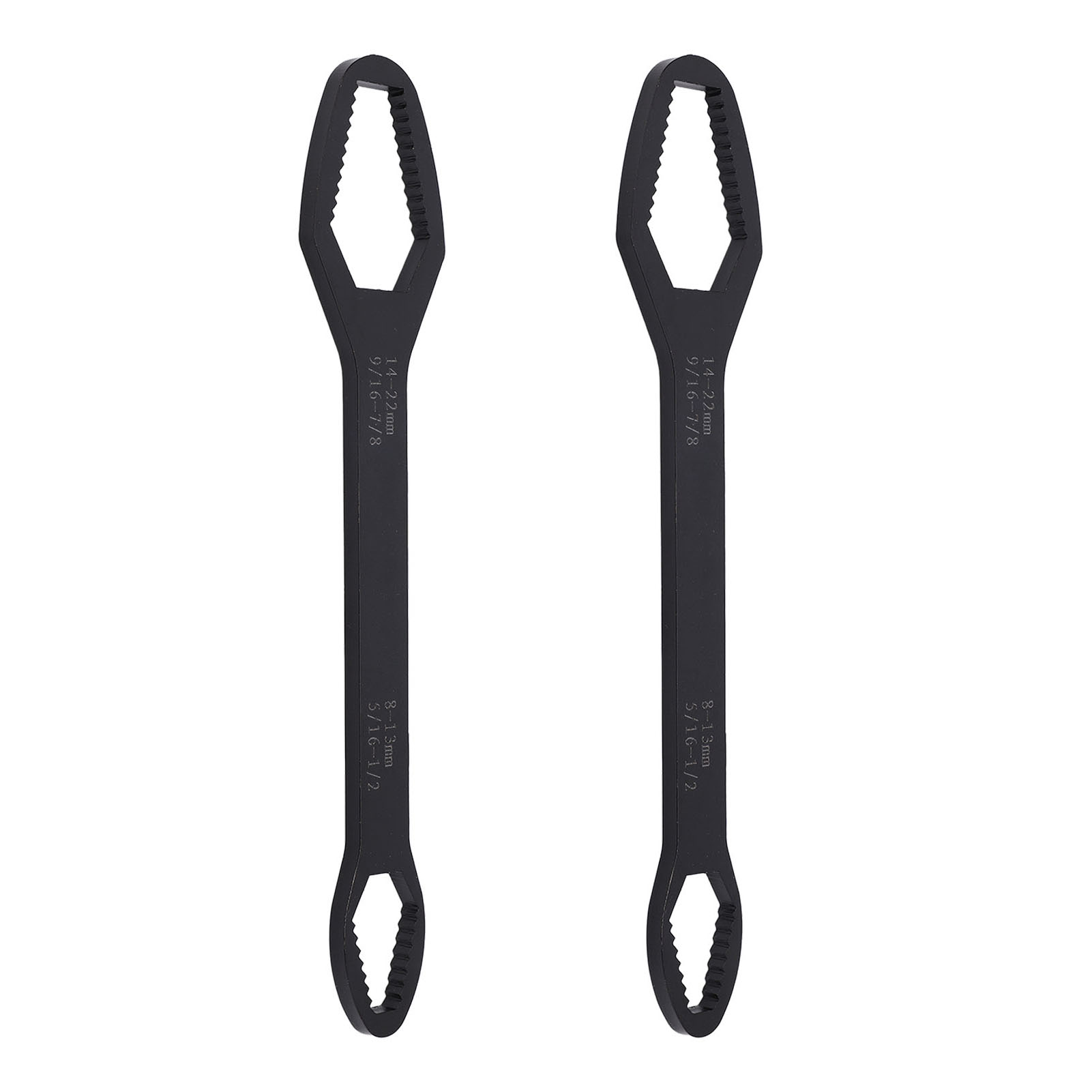 Doppelmaulschlüssel 8–22 Mm, 2er-set, Selbstsichernd, Multifunktional, Handreparaturwerkzeug, Schwarz, Elektrophoretisch