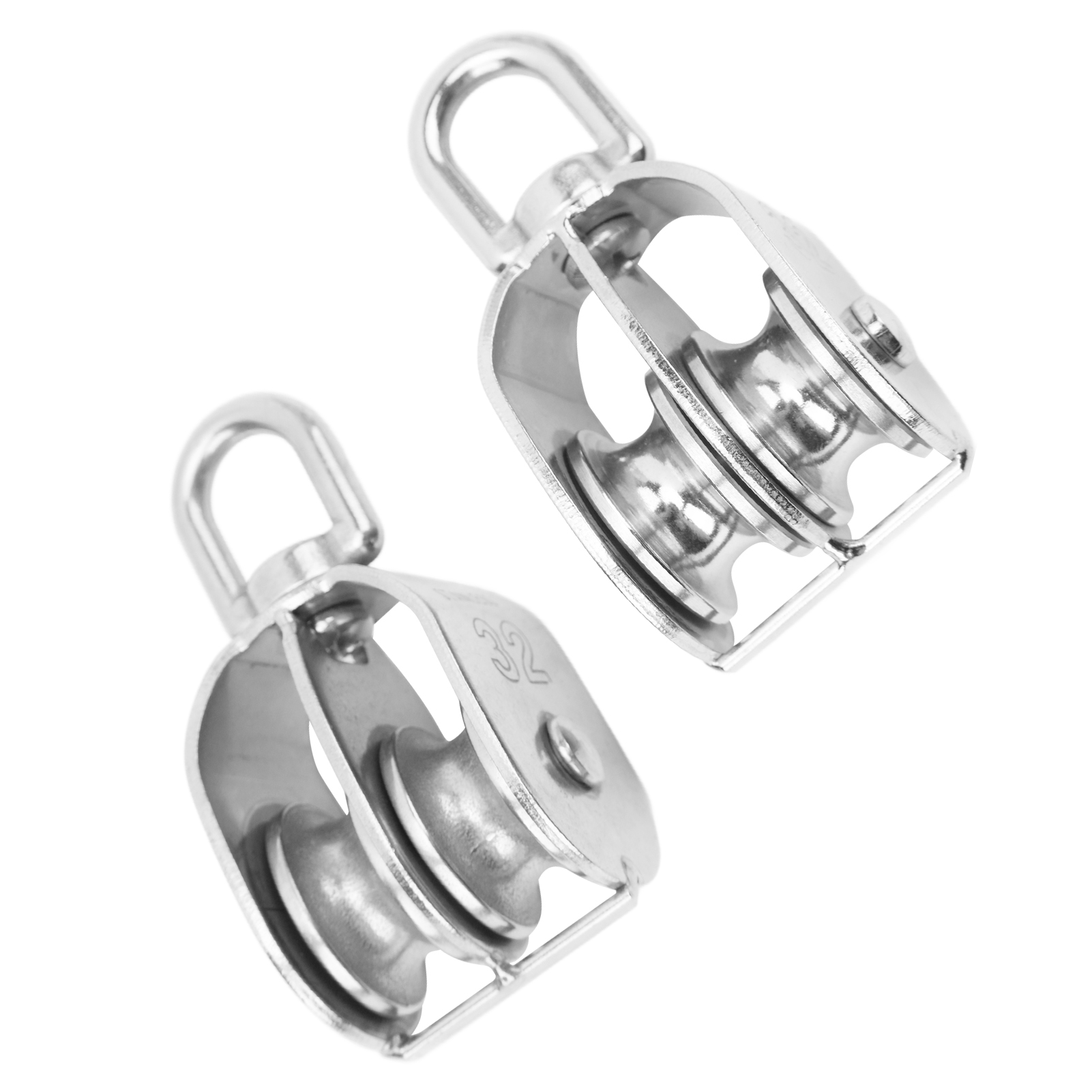 Doppelrolle M32 Aus Edelstahl, 360° Drehbar, Für Seilzugsysteme – 2er-pack