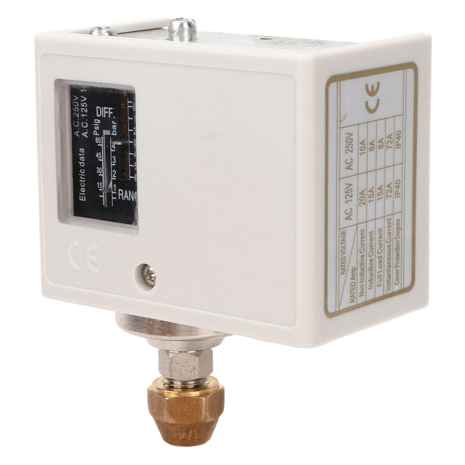 Druckschalter Für Luftkompressoren, Messingkern, Feingewinde, Für Brunnenpumpen, Boiler, Kältetrockner, Klimaanlagen, Ac 125 V/250 V, Standardschnittstelle