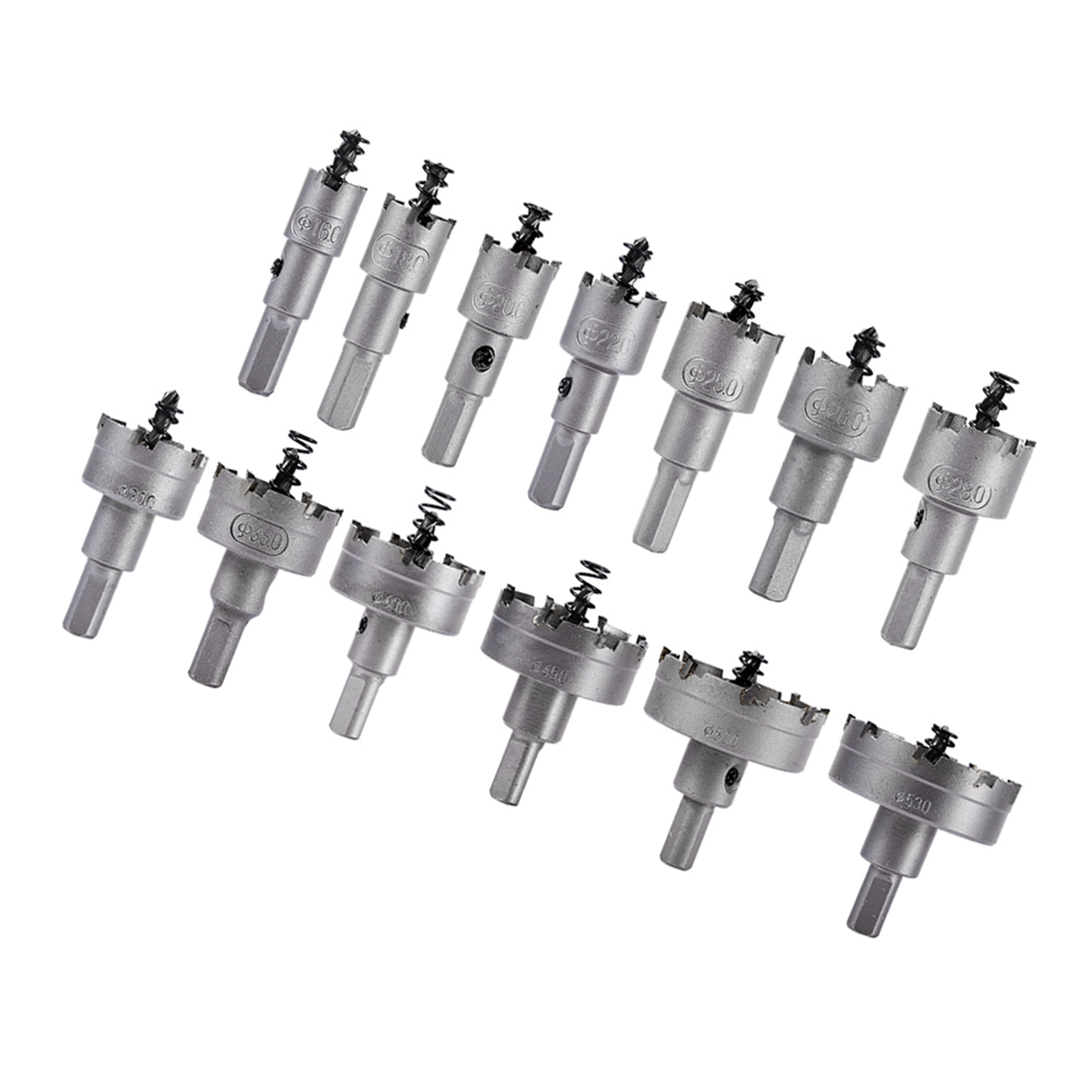 Satz Mit 13 Hartmetall-lochsägen (tct) 16/18/20/22 Mm Für Edelstahl
