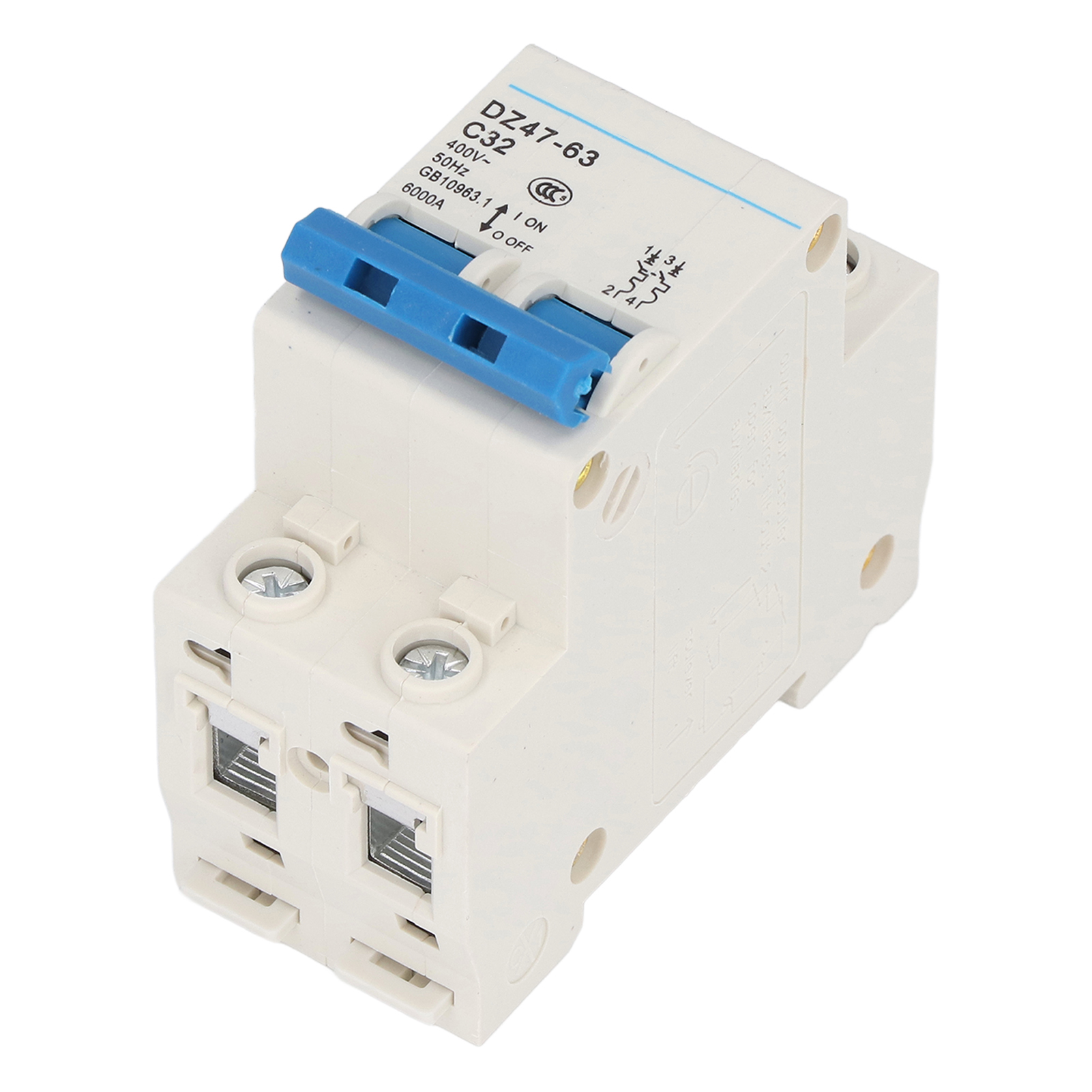 Modularer 2-poliger Differenzialschutzschalter Für Din-schiene, 400 V, 32 A, C32, Dz47-63