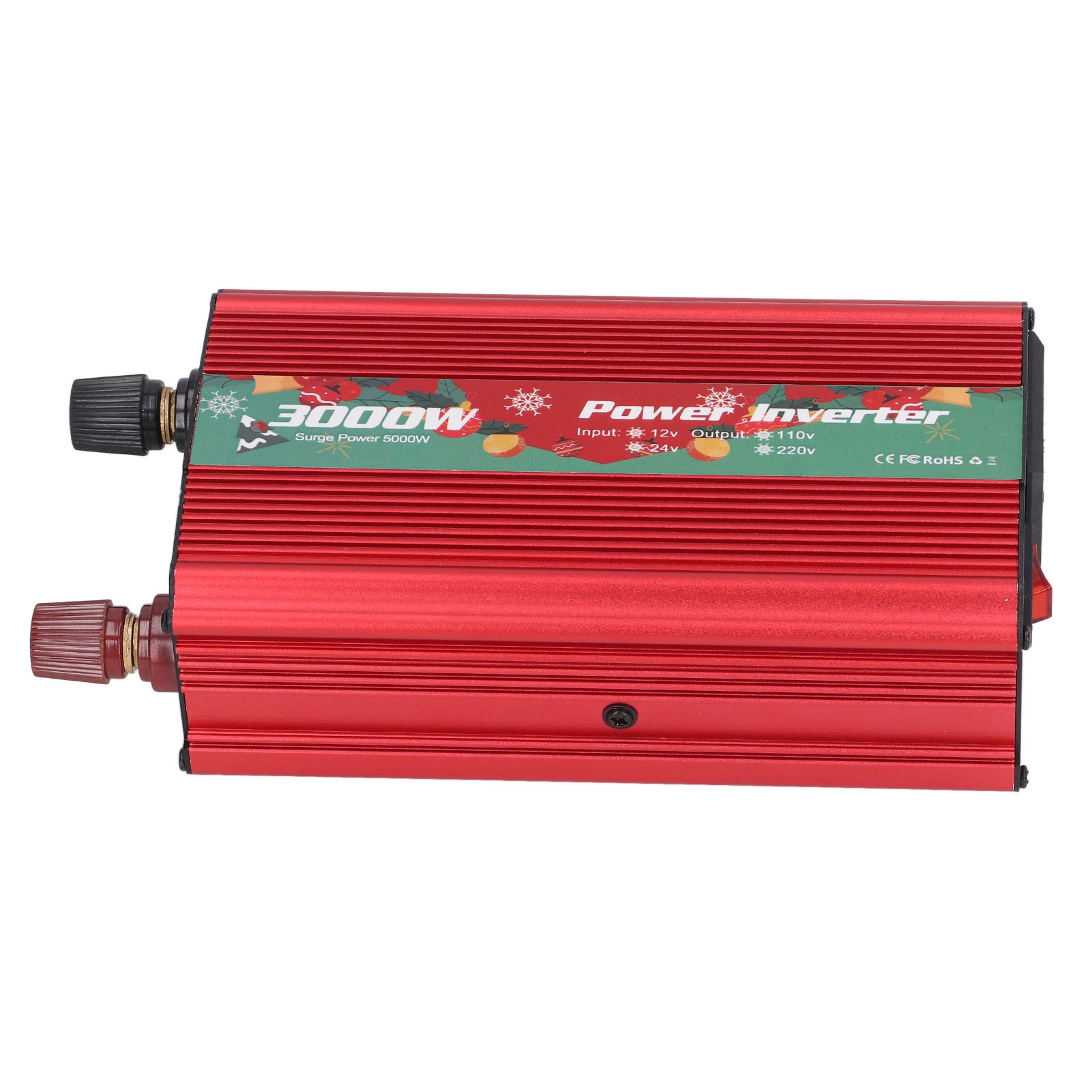3000-w-kfz-wechselrichter, Weihnachtsmotiv, Aluminium, Smart Solar, Dc Zu Ac 24 V, Rot, 220 V 50 Hz