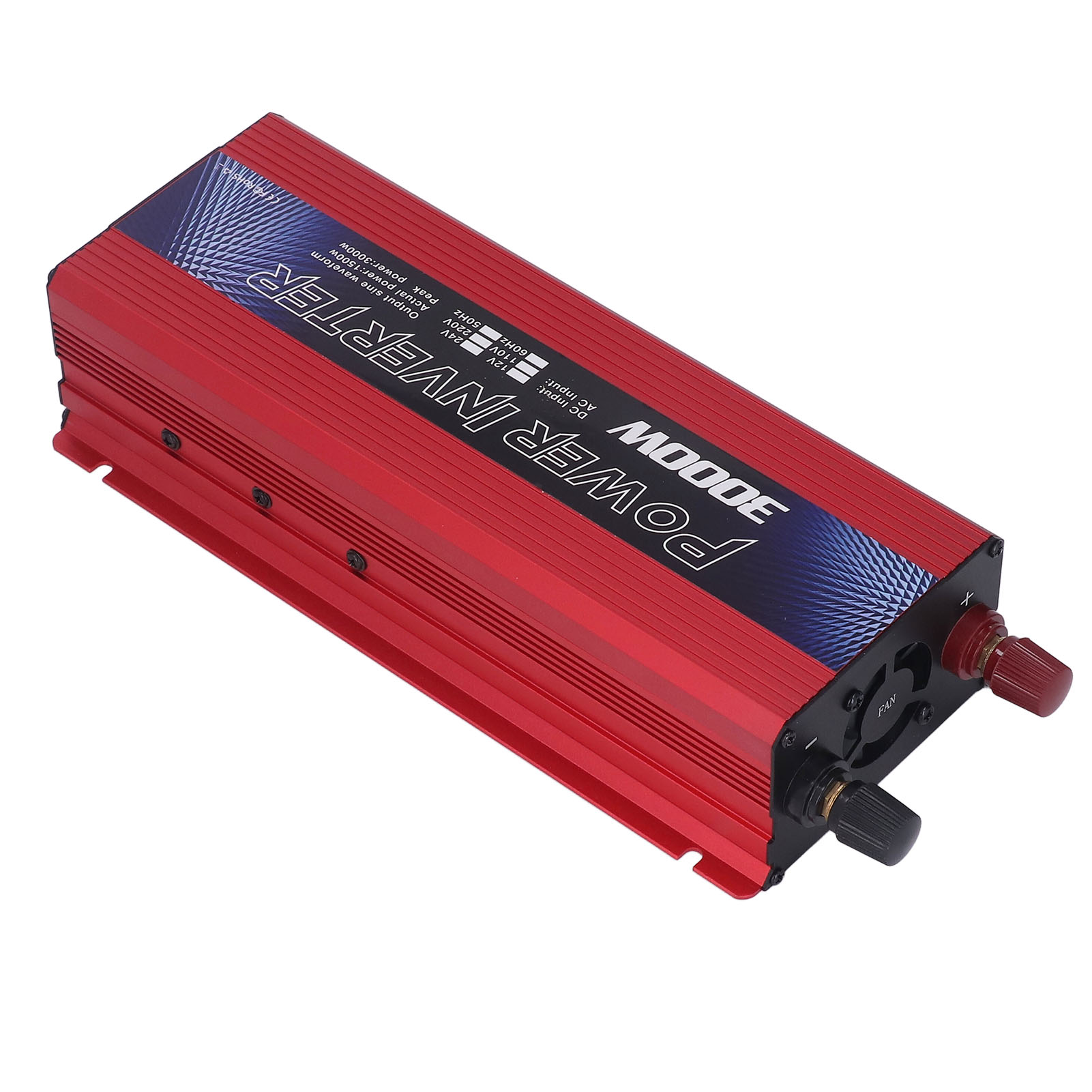 3000-w-kfz-wechselrichter Mit Reiner Sinuswelle, 12 V Auf 110 V, 60 Hz, Mit Usb-anschluss Und Lüfter, Rot